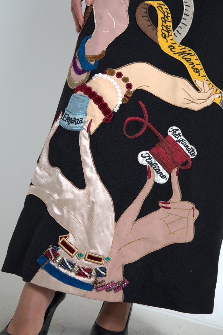 Dolce & Gabbana Multicolor Long Sleeves A-line Maxi Dress - Image 7