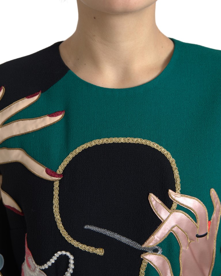 Dolce & Gabbana Multicolor Long Sleeves A-line Maxi Dress - Image 4