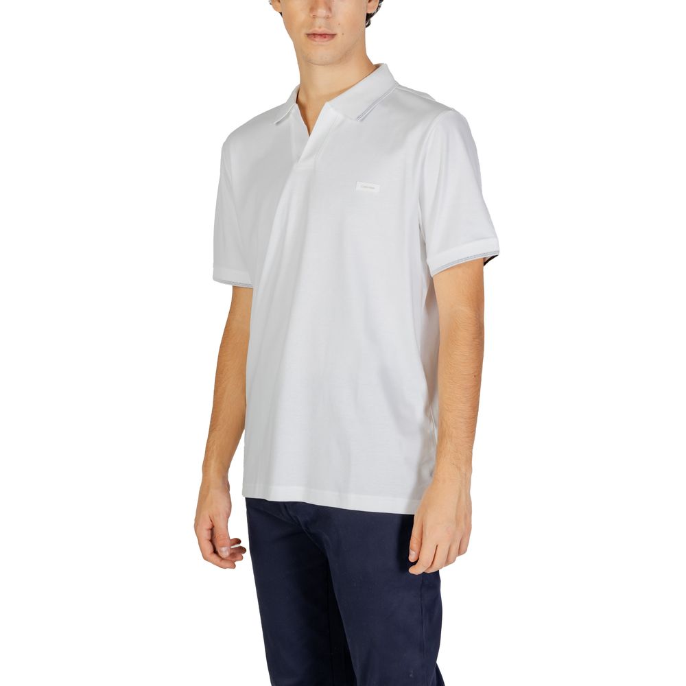 Calvin Klein Jeans White Cotton Polo Shirt - Image 3