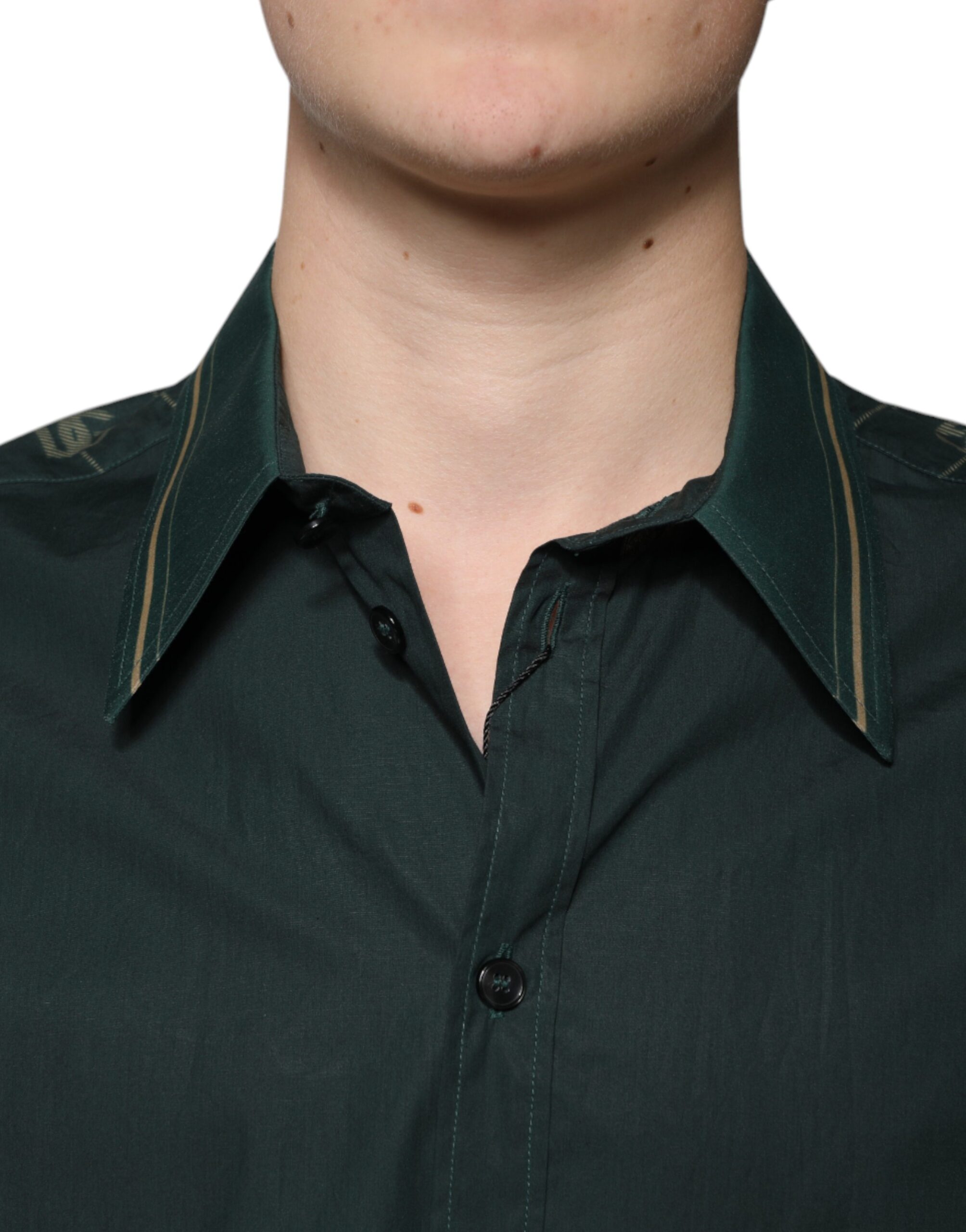 Dolce & Gabbana Green Logo Long Sleeve MARTINI Casual Shirt - Image 5