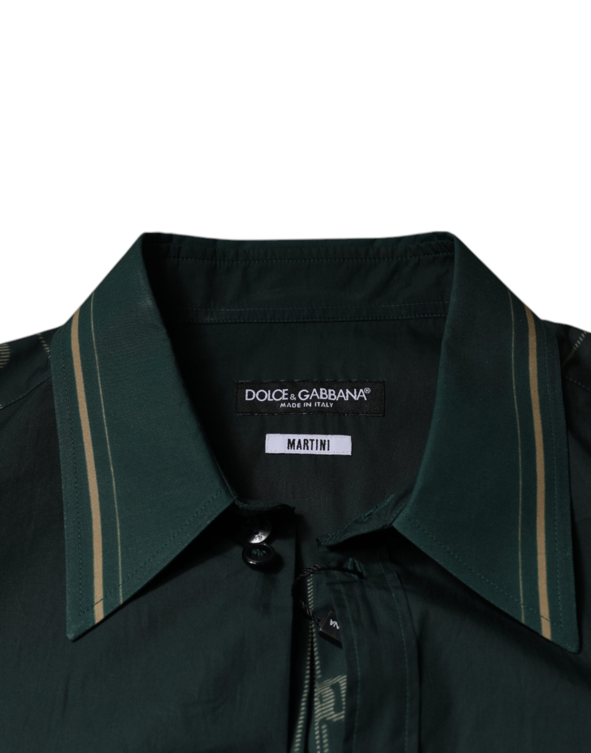 Dolce & Gabbana Green Logo Long Sleeve MARTINI Casual Shirt - Image 7
