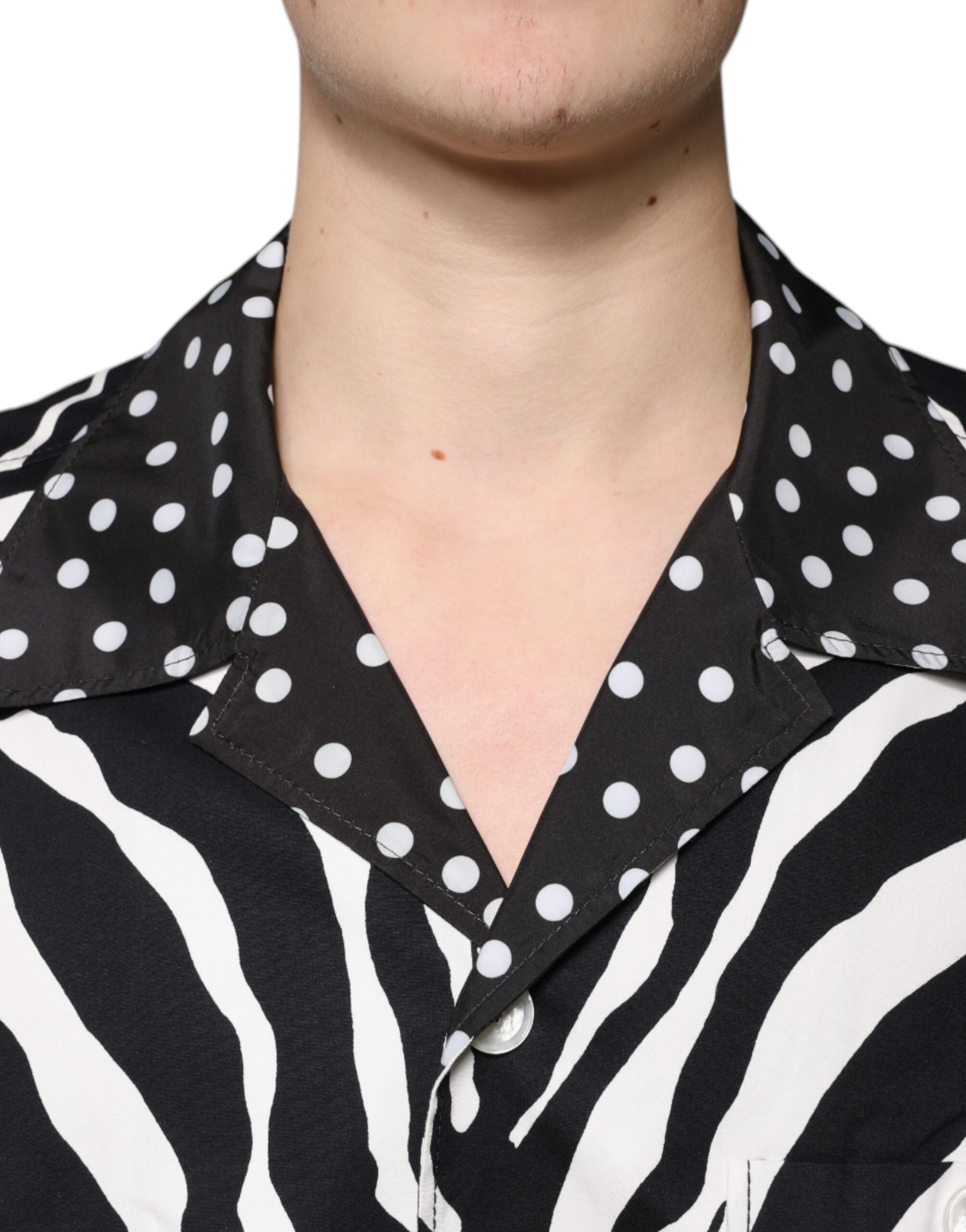 Dolce & Gabbana Black White Zebra Button Down Oversize Shirt - Image 5