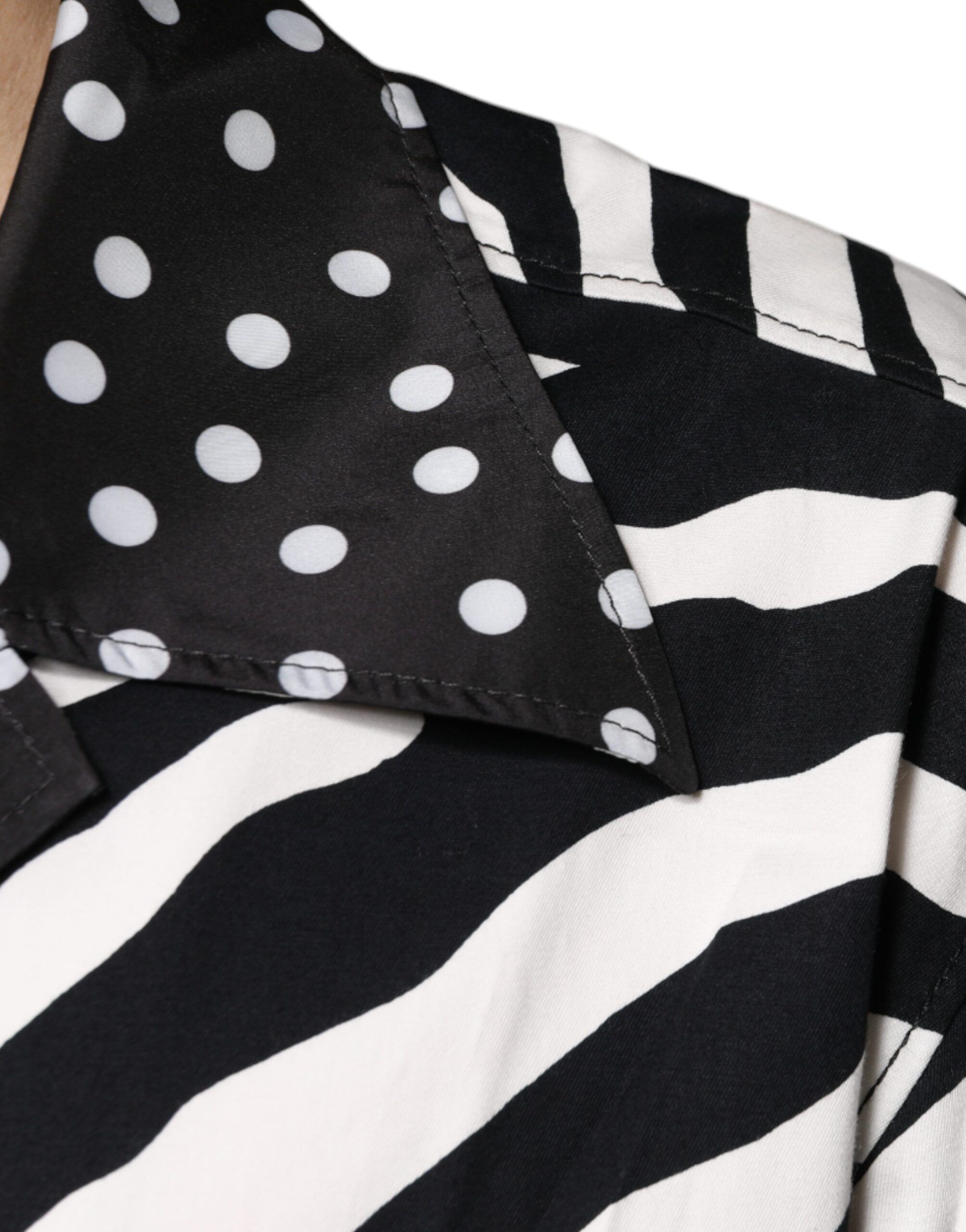 Dolce & Gabbana Black White Zebra Button Down Oversize Shirt - Image 6