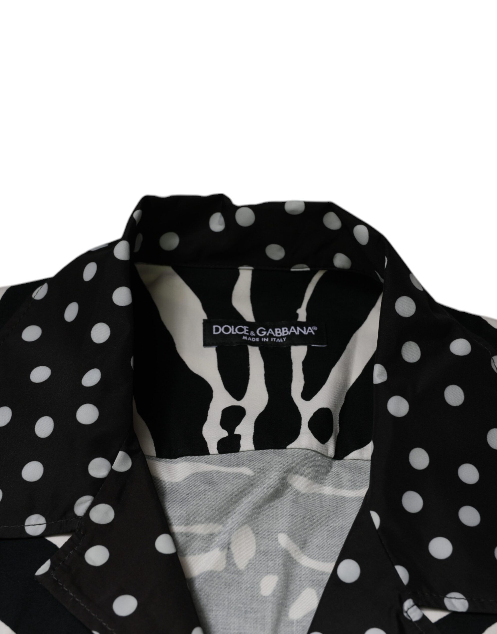 Dolce & Gabbana Black White Zebra Button Down Oversize Shirt - Image 7