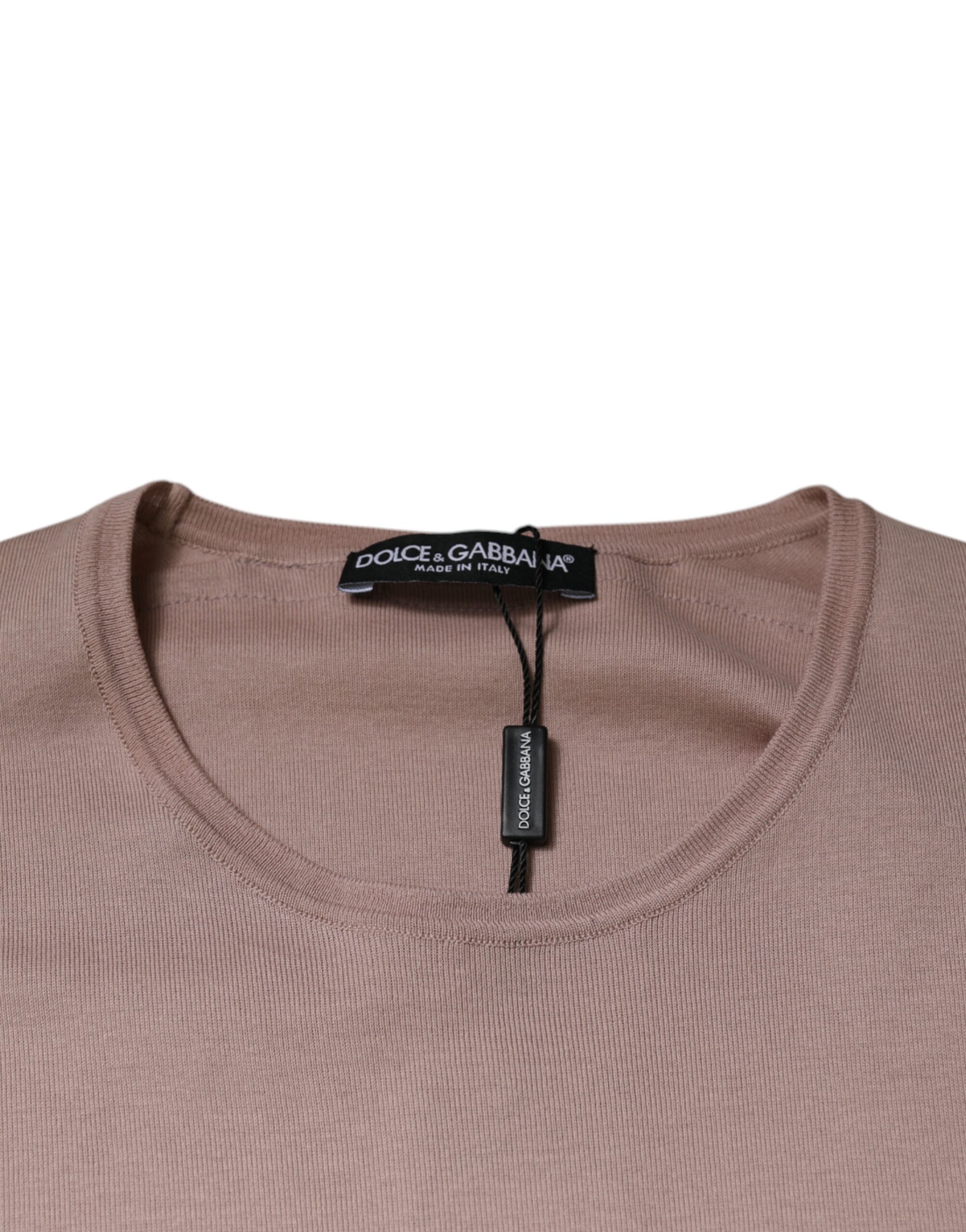 Dolce & Gabbana Brown Cotton Short Sleeves Round Neck T-shirt - Image 7