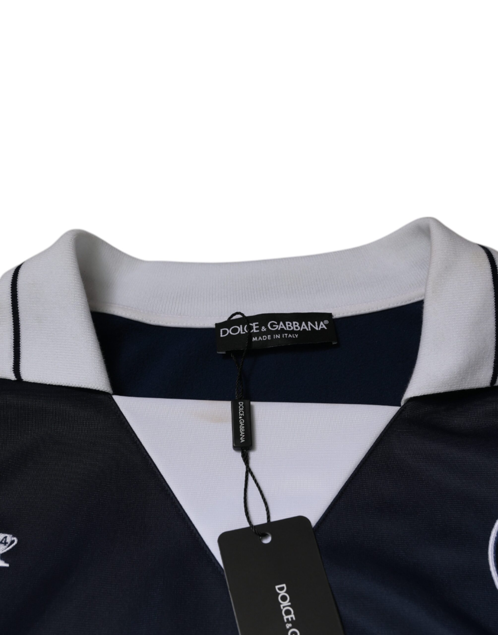 Dolce & Gabbana Blue White Milano Long Sleeve Jersey T-shirt - Image 7