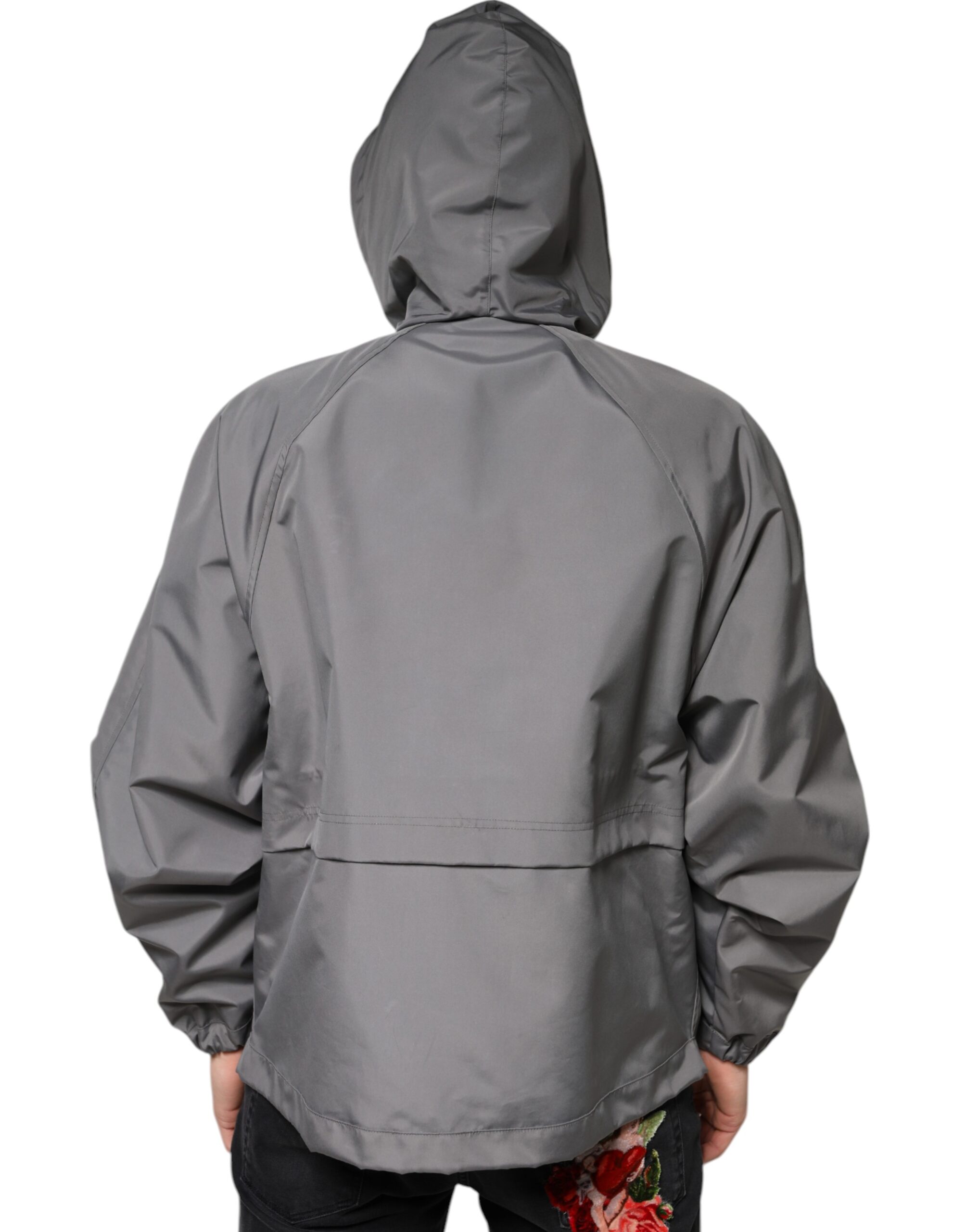 Dolce & Gabbana Gray Polyester Hooded Men Full Zip Jacket - Image 4