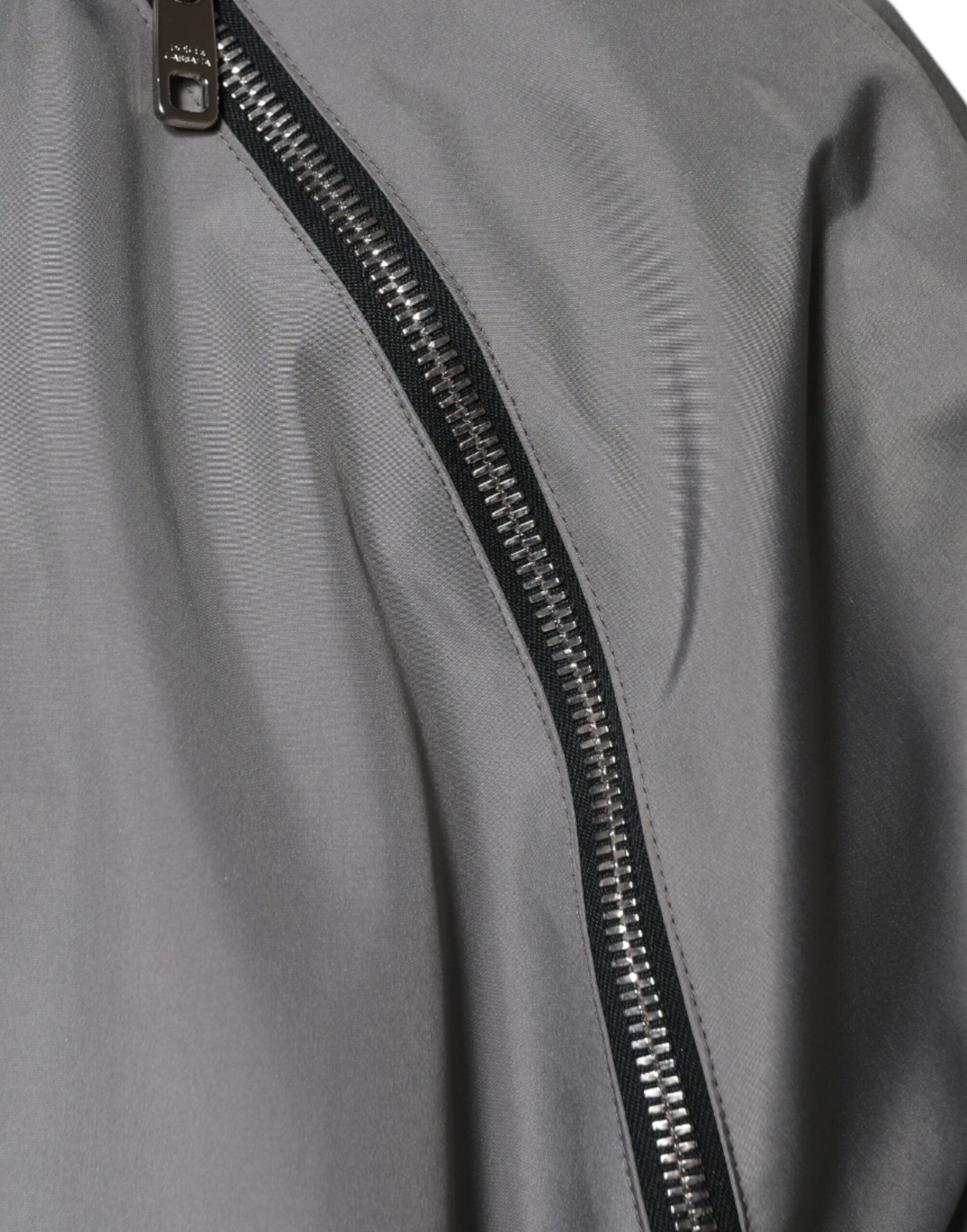Dolce & Gabbana Gray Polyester Hooded Men Full Zip Jacket - Image 8