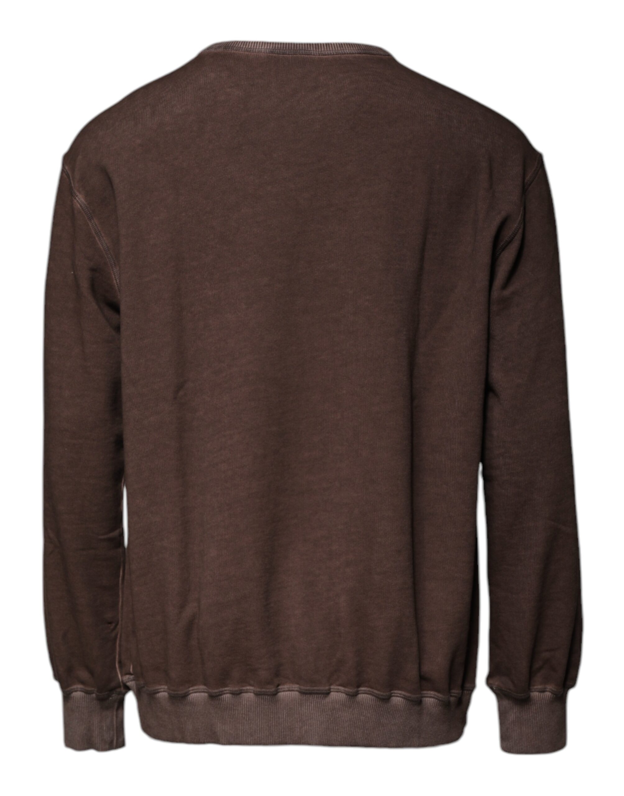 Dolce & Gabbana Brown Logo Print Crew Neck Pullover Sweater - Image 5