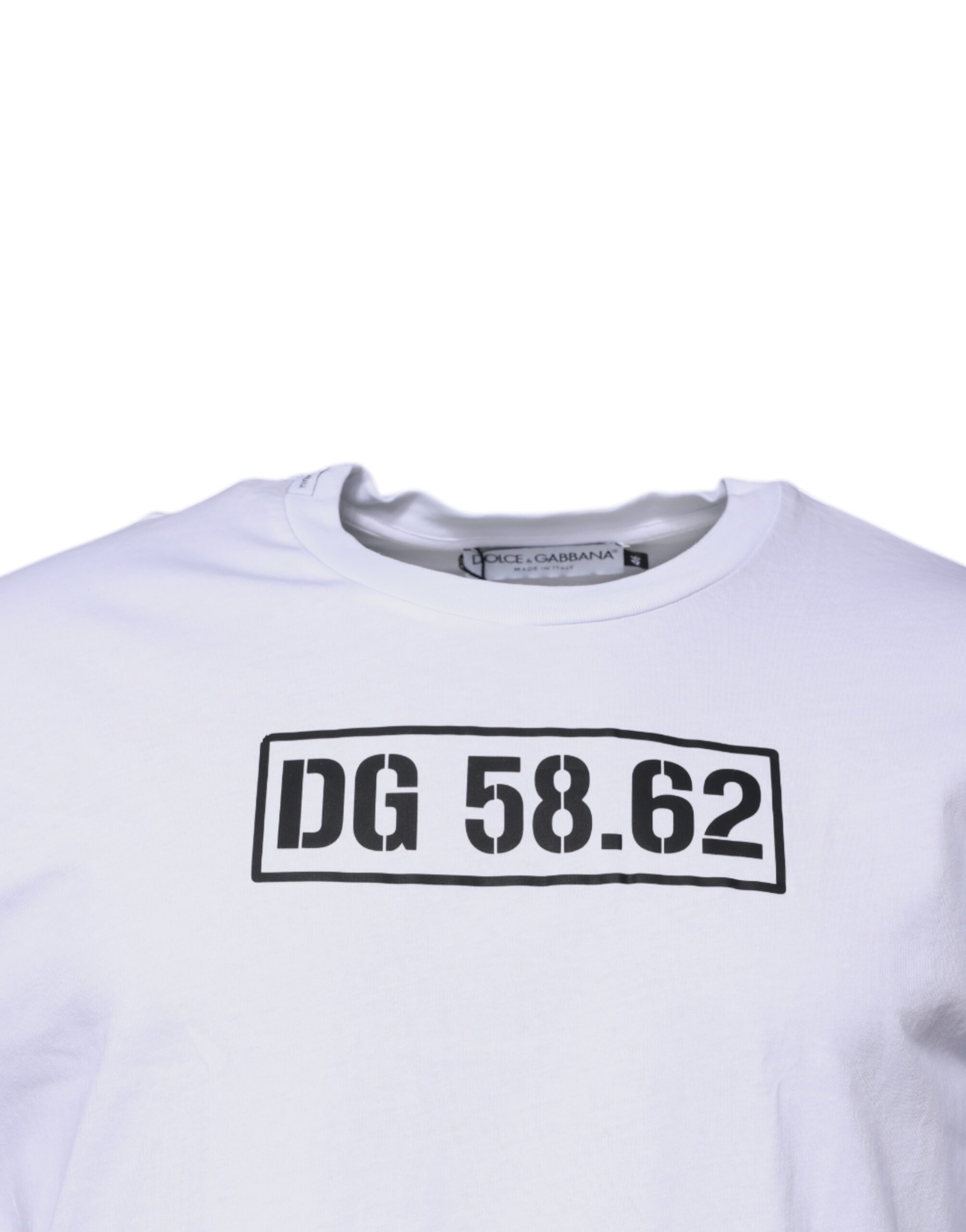 Dolce & Gabbana White DG Logo Cotton Crew Neck T-shirt - Image 3