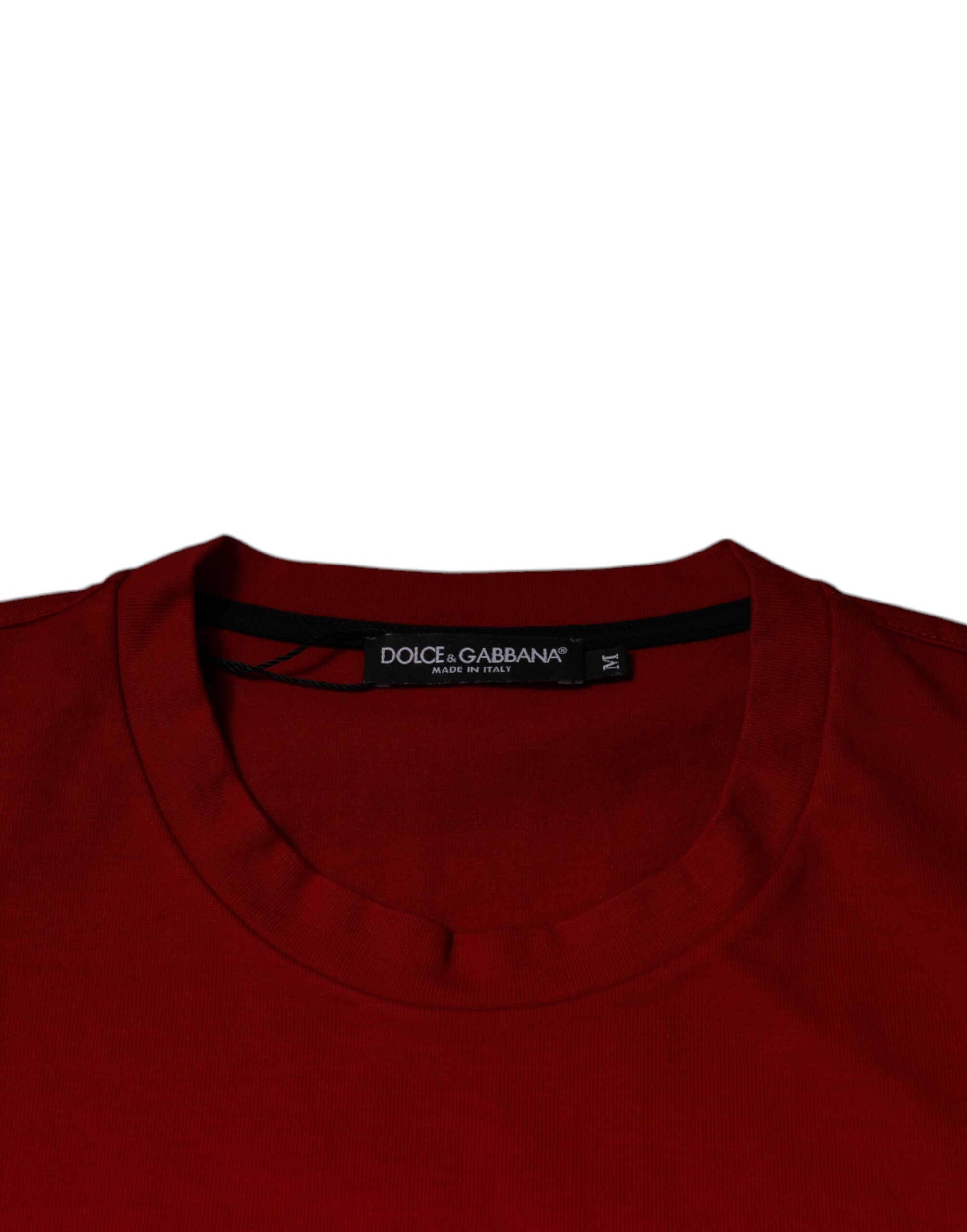 Dolce & Gabbana Red DG Eye Cotton Crew Neck T-shirt - Image 6