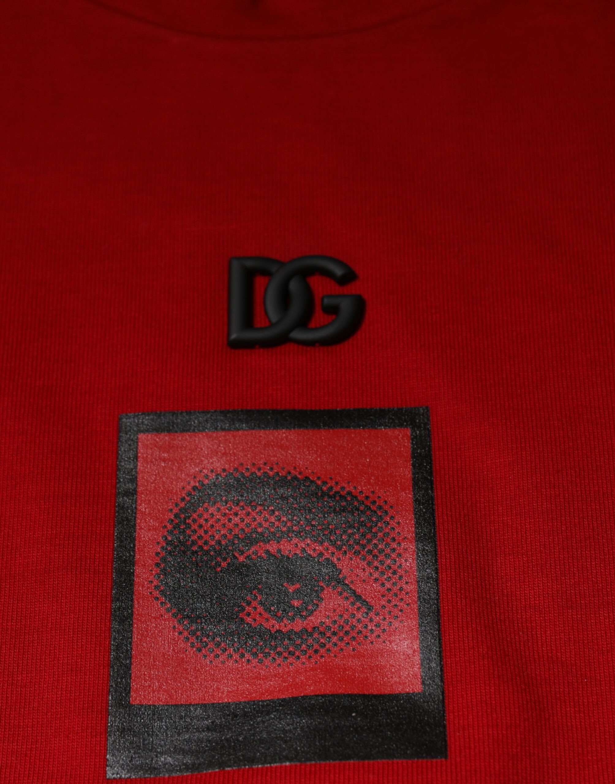 Dolce & Gabbana Red DG Eye Cotton Crew Neck T-shirt - Image 7