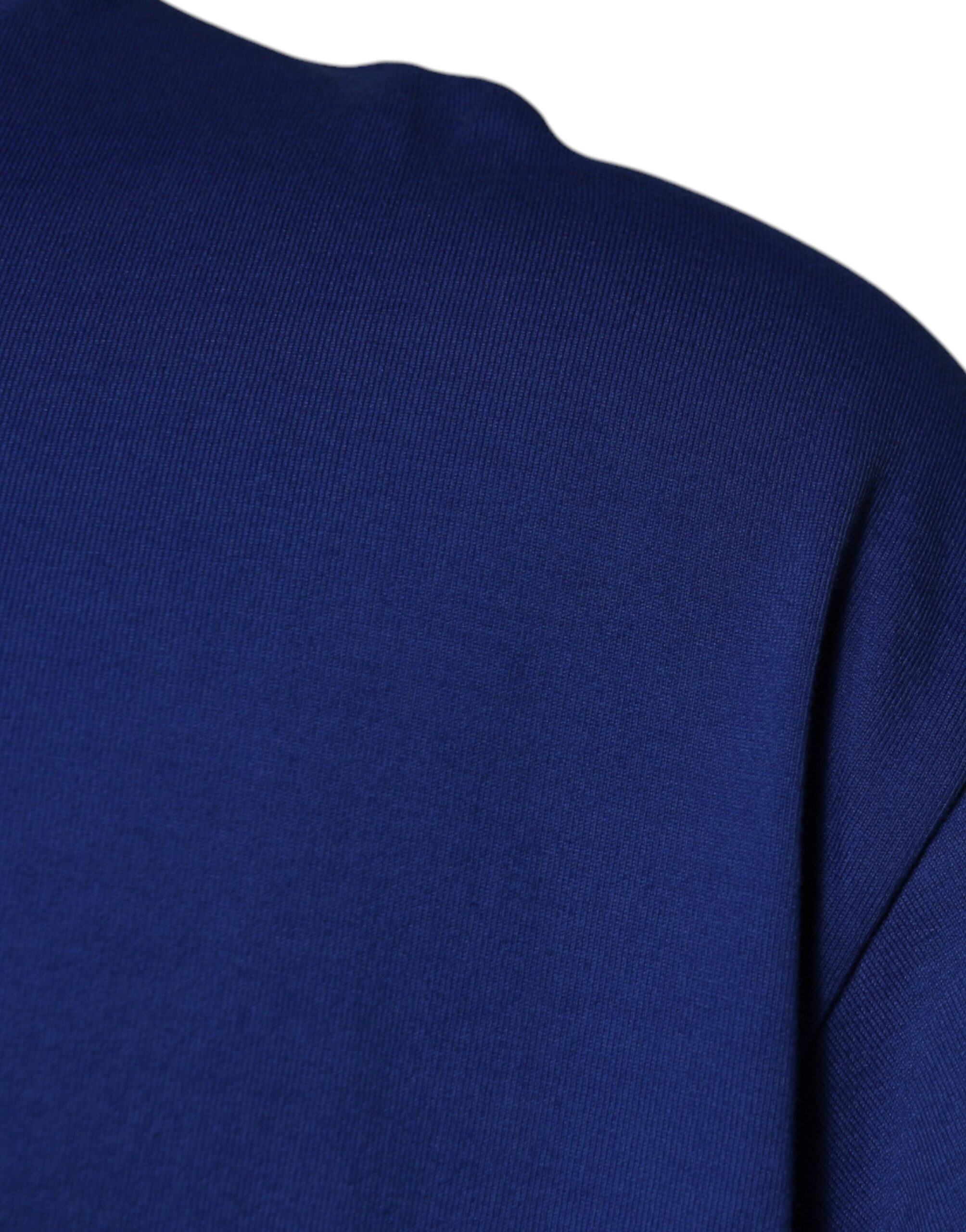 Dolce & Gabbana Blue Logo Print Cotton Men Crew Neck T-shirt - Image 4