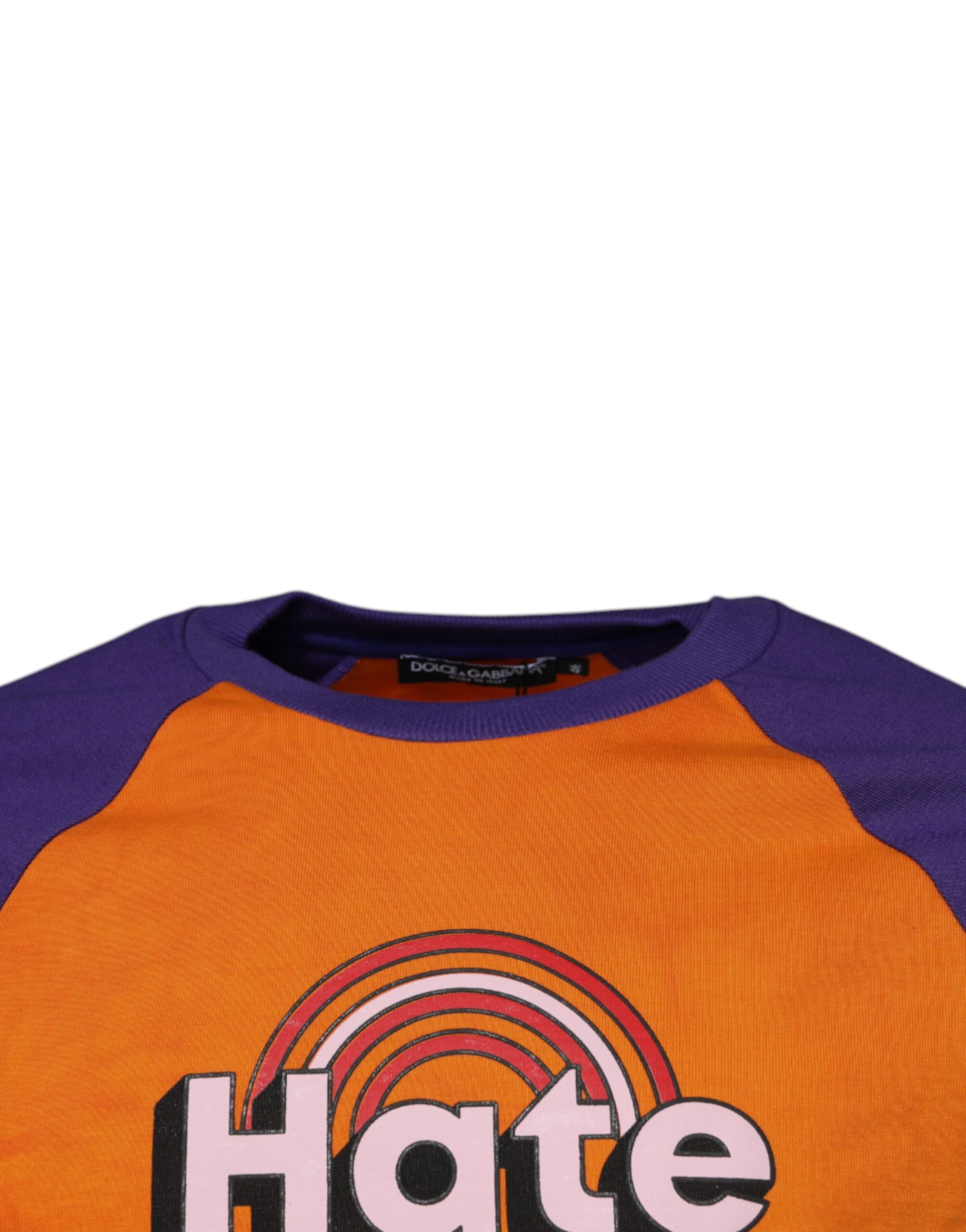 Dolce & Gabbana Orange Purple Graphic Print Short Sleeves T-shirt - Image 3