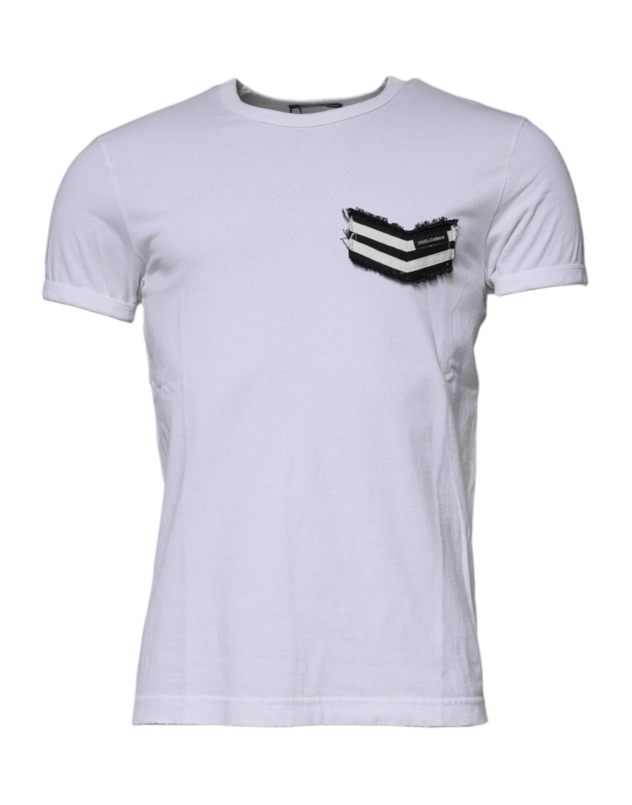 Dolce & Gabbana White Stripes Crew Neck Short Sleeves T-shirt - Image 2