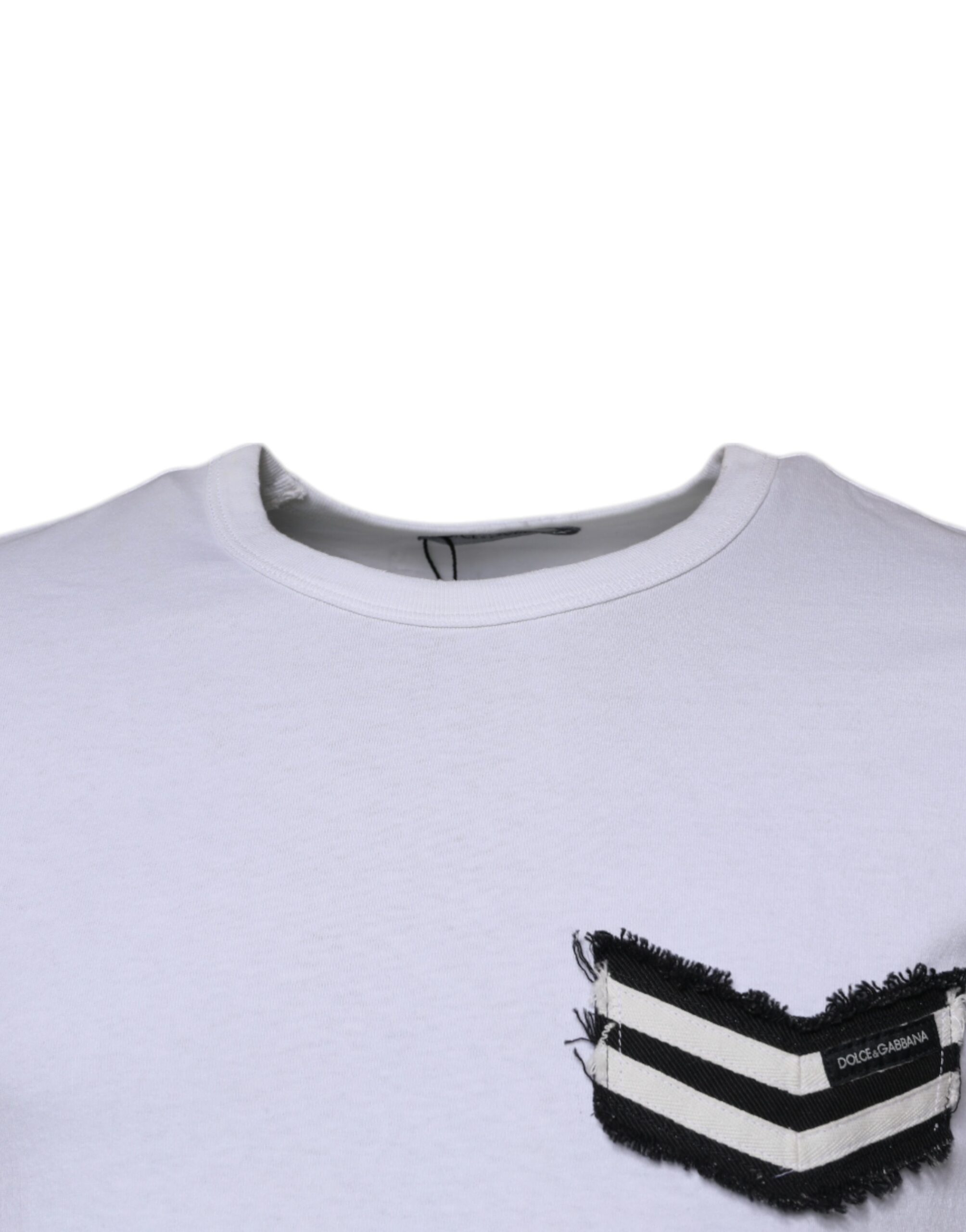 Dolce & Gabbana White Stripes Crew Neck Short Sleeves T-shirt - Image 3
