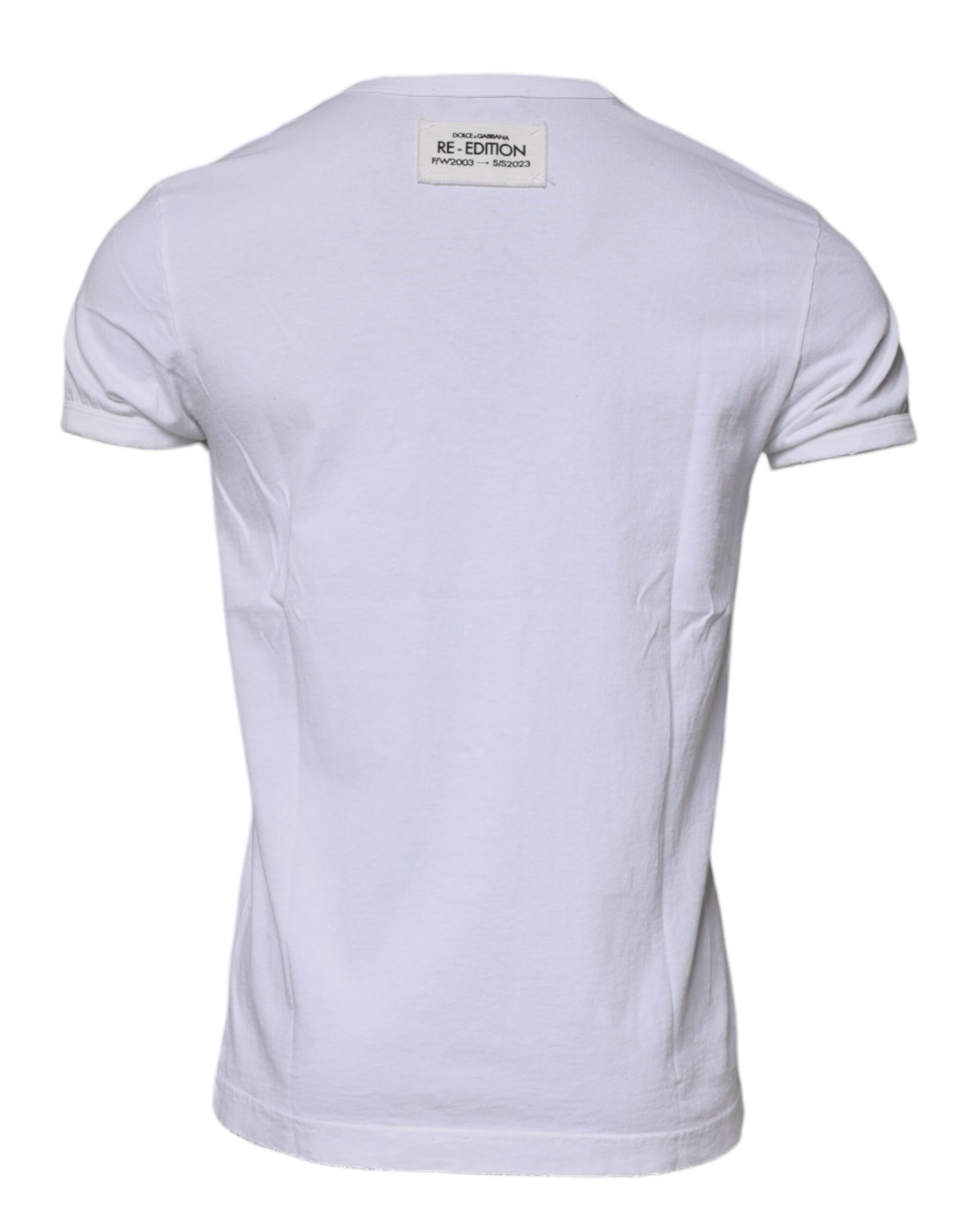 Dolce & Gabbana White Stripes Crew Neck Short Sleeves T-shirt - Image 5