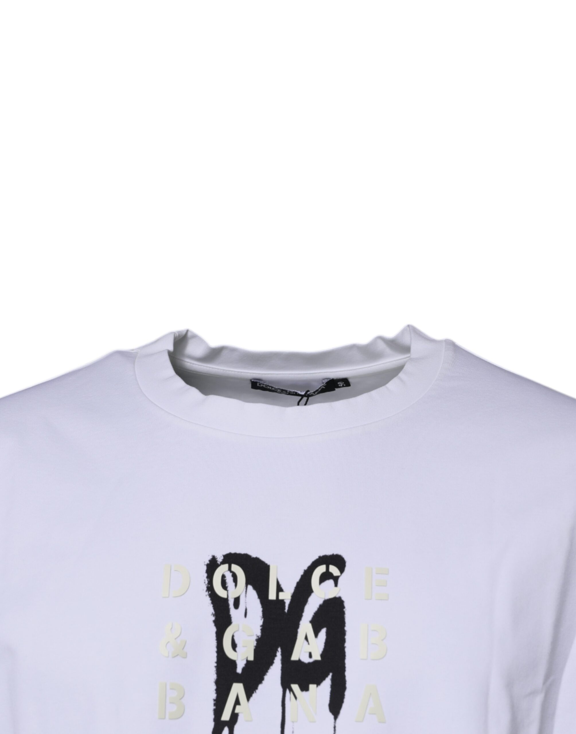 Dolce & Gabbana White DG Logo Cotton Crew Neck T-shirt - Image 3