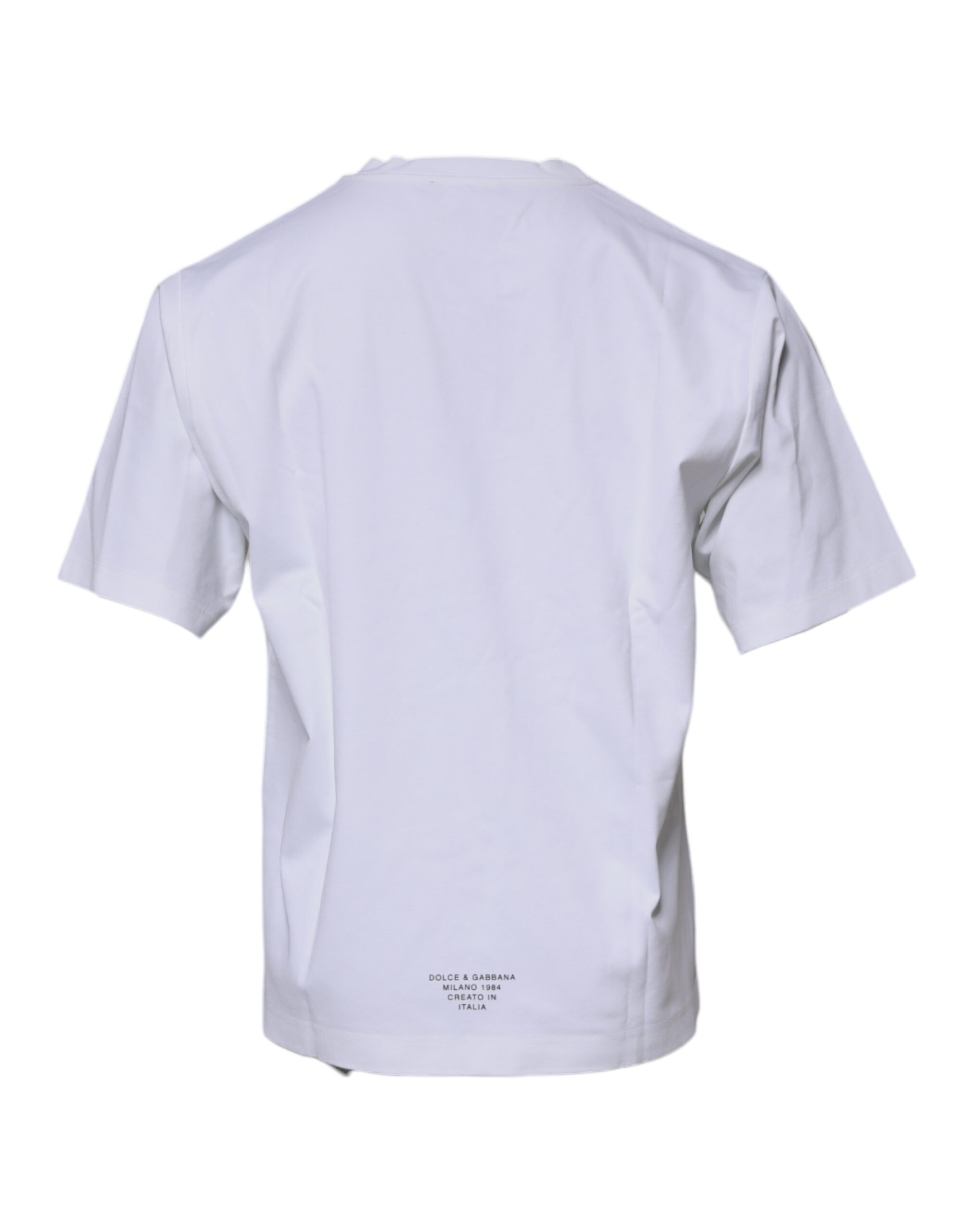 Dolce & Gabbana White DG Logo Cotton Crew Neck T-shirt - Image 5
