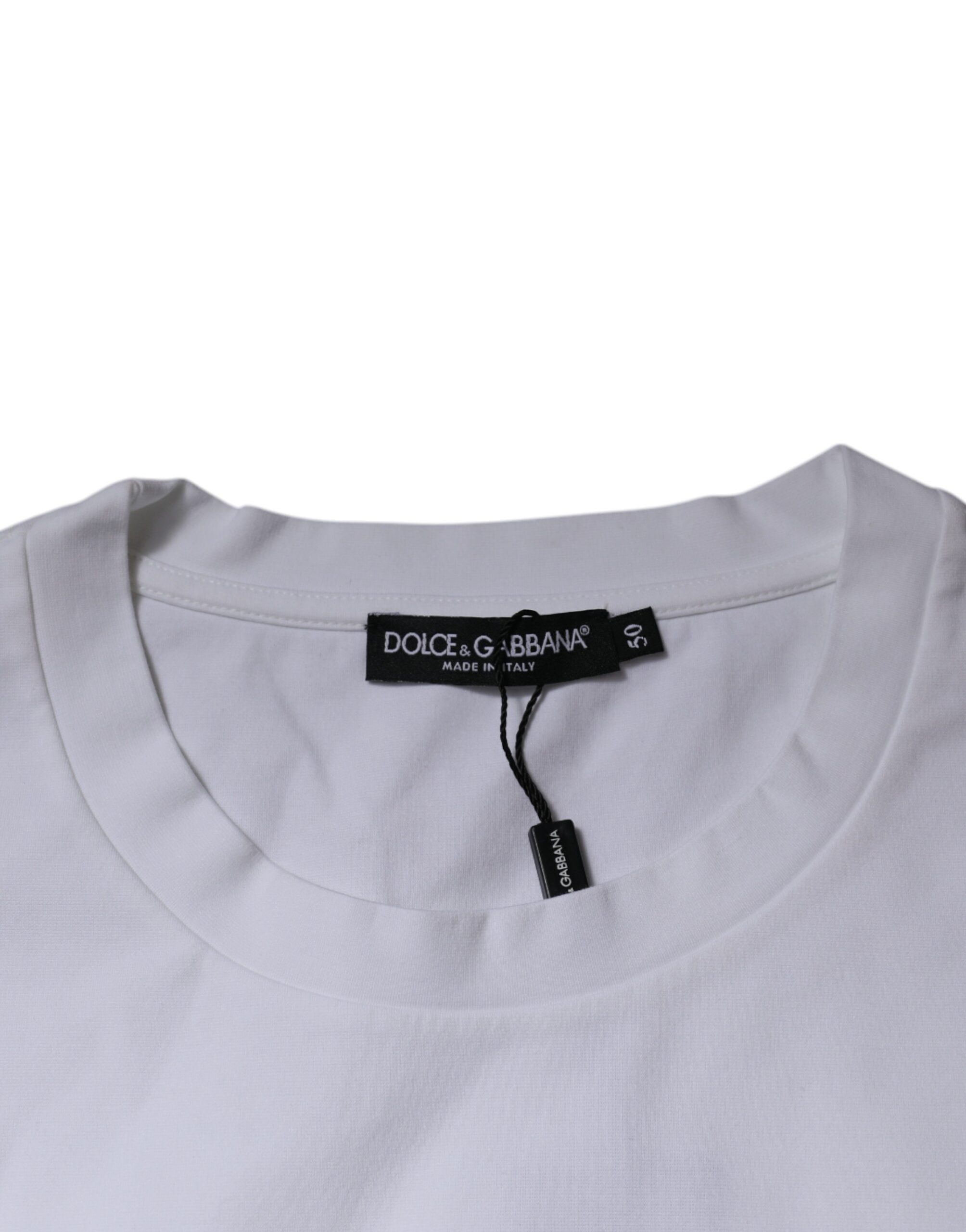 Dolce & Gabbana White DG Logo Cotton Crew Neck T-shirt - Image 6