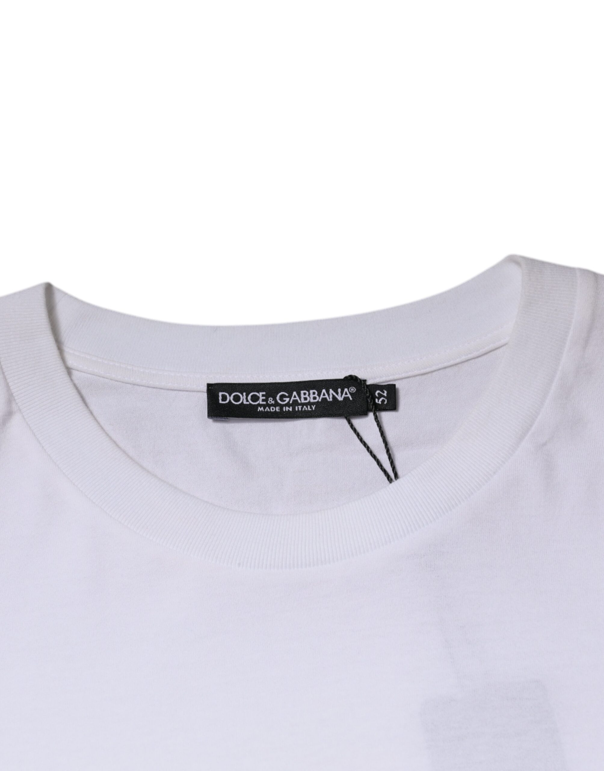 Dolce & Gabbana White DG Milano Cotton Crew Neck T-shirt - Image 6