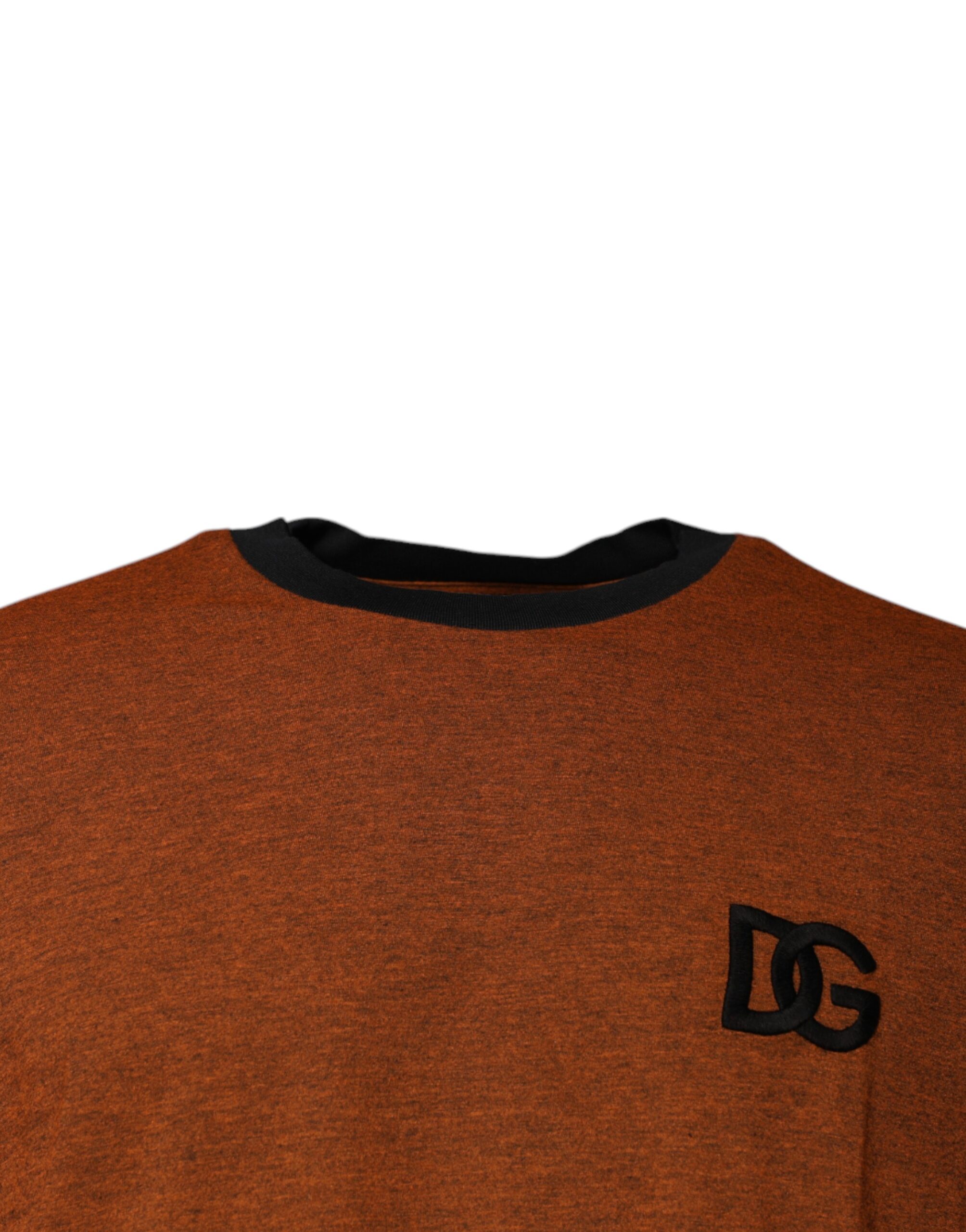 Dolce & Gabbana Brown DG Logo Cotton Crew Neck T-shirt - Image 3