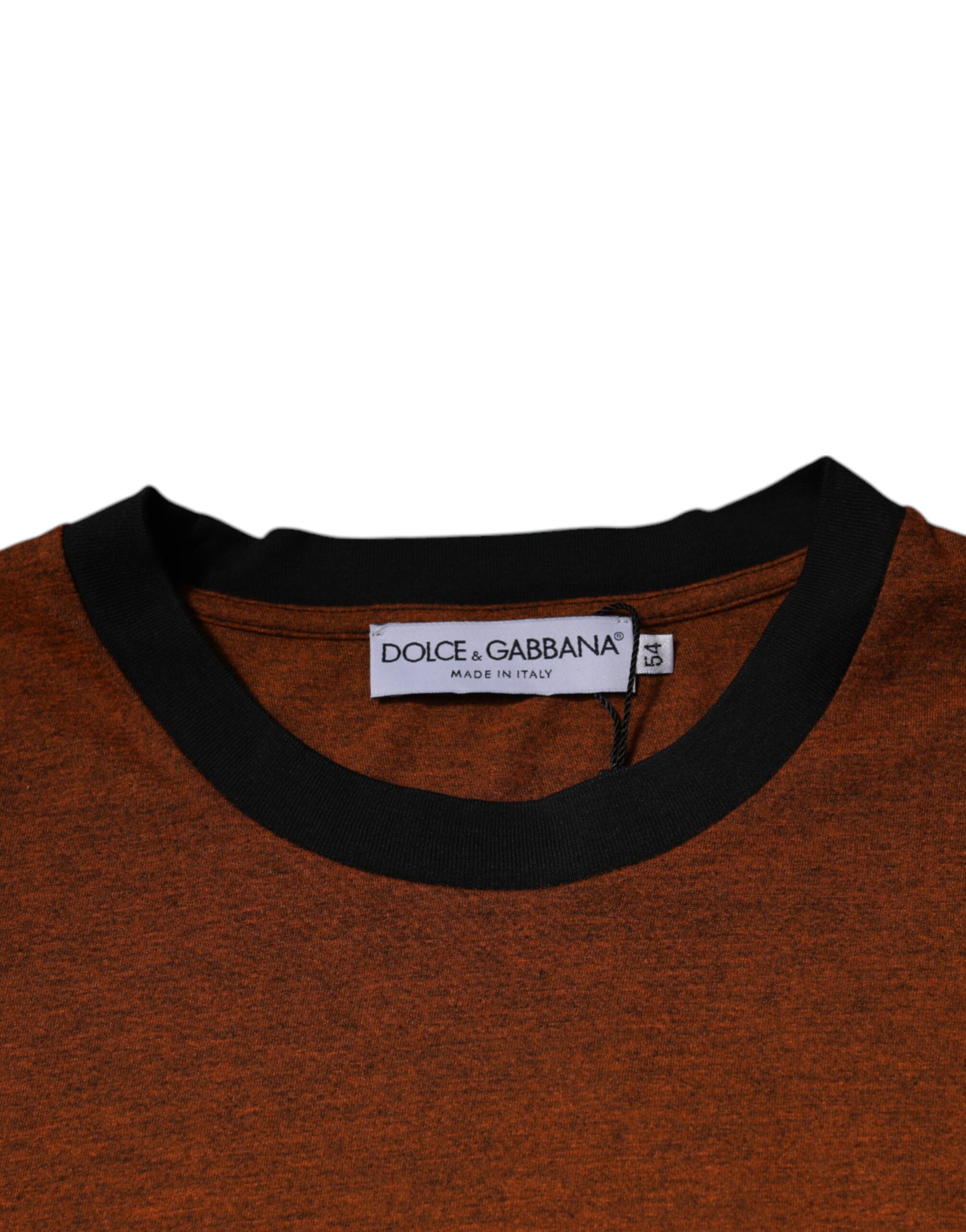 Dolce & Gabbana Brown DG Logo Cotton Crew Neck T-shirt - Image 6