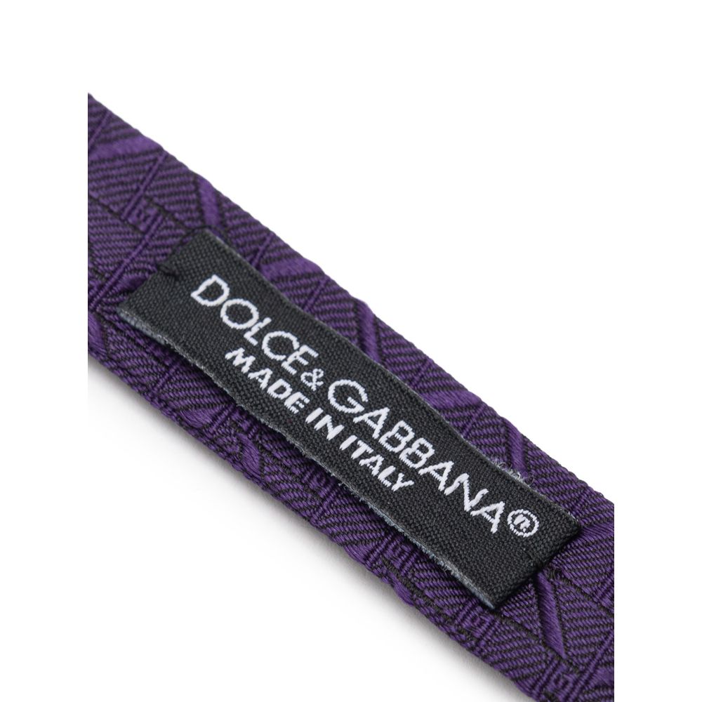 Dolce & Gabbana Purple Silk Bowty - Image 4