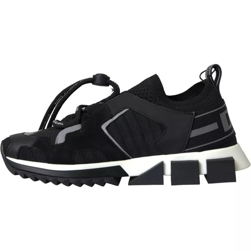 Dolce & Gabbana Black White Logo Sorrento Mens Sneakers Shoes - Image 6