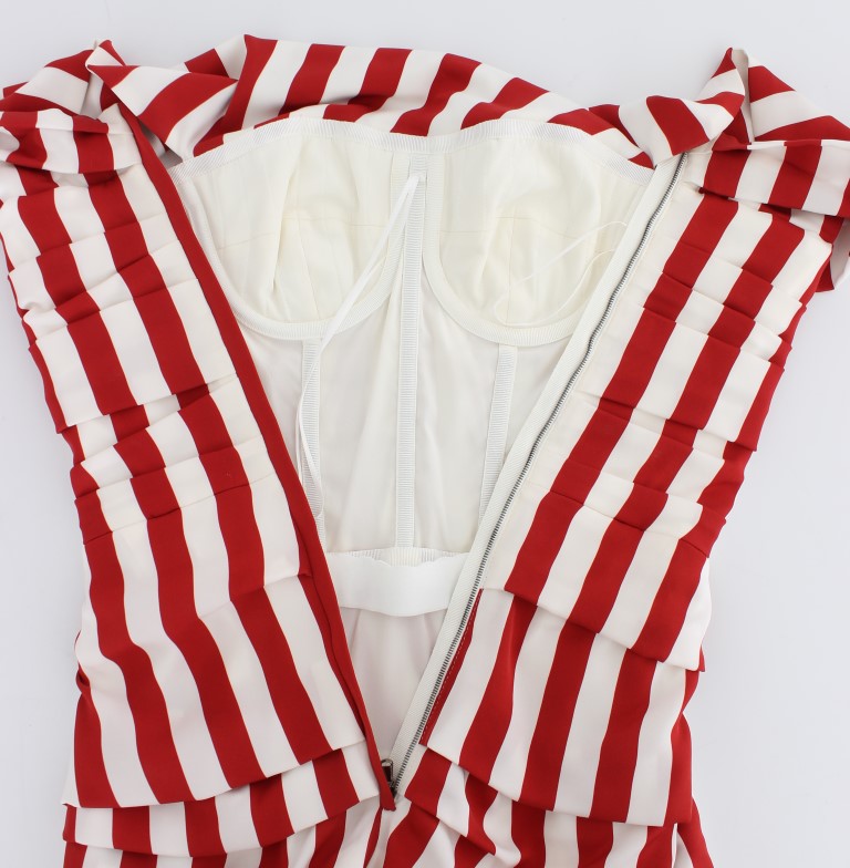 Dolce & Gabbana Red White Silk Stretch Dress - Image 8