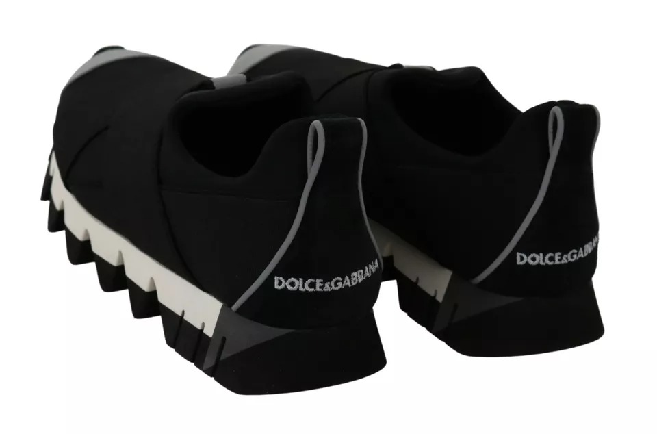 Dolce & Gabbana Black Shark Neoprene Stretch Sneakers Shoes - Image 2