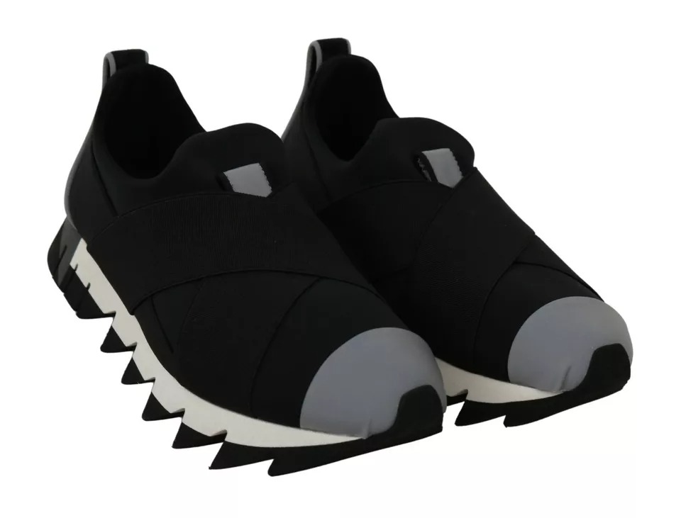 Dolce & Gabbana Black Shark Neoprene Stretch Sneakers Shoes - Image 3