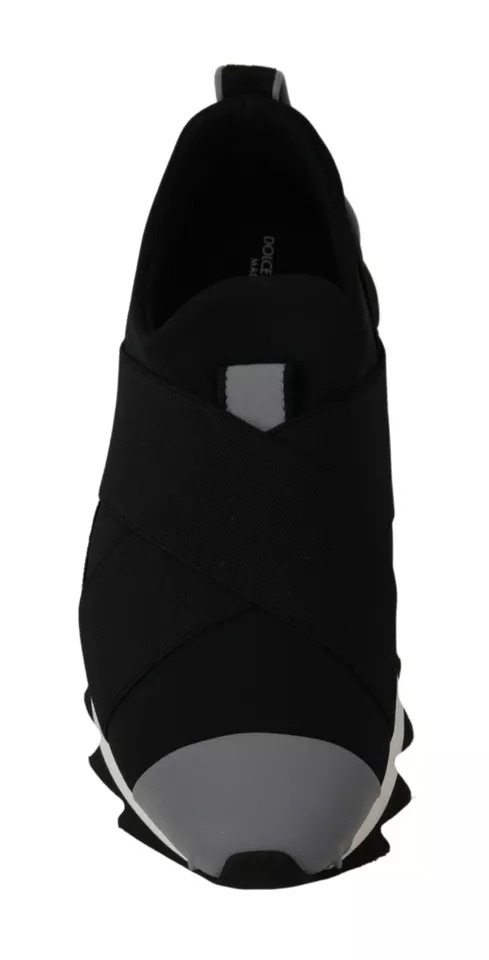 Dolce & Gabbana Black Shark Neoprene Stretch Sneakers Shoes - Image 5