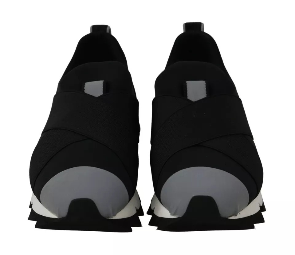 Dolce & Gabbana Black Shark Neoprene Stretch Sneakers Shoes - Image 8