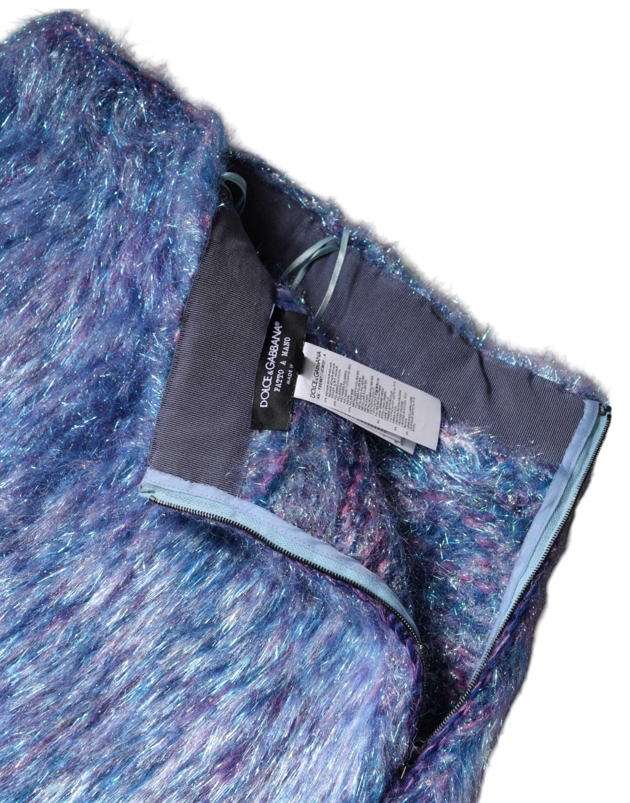 Dolce & Gabbana Multicolor Plush High Waist Mini Skirt - Image 6