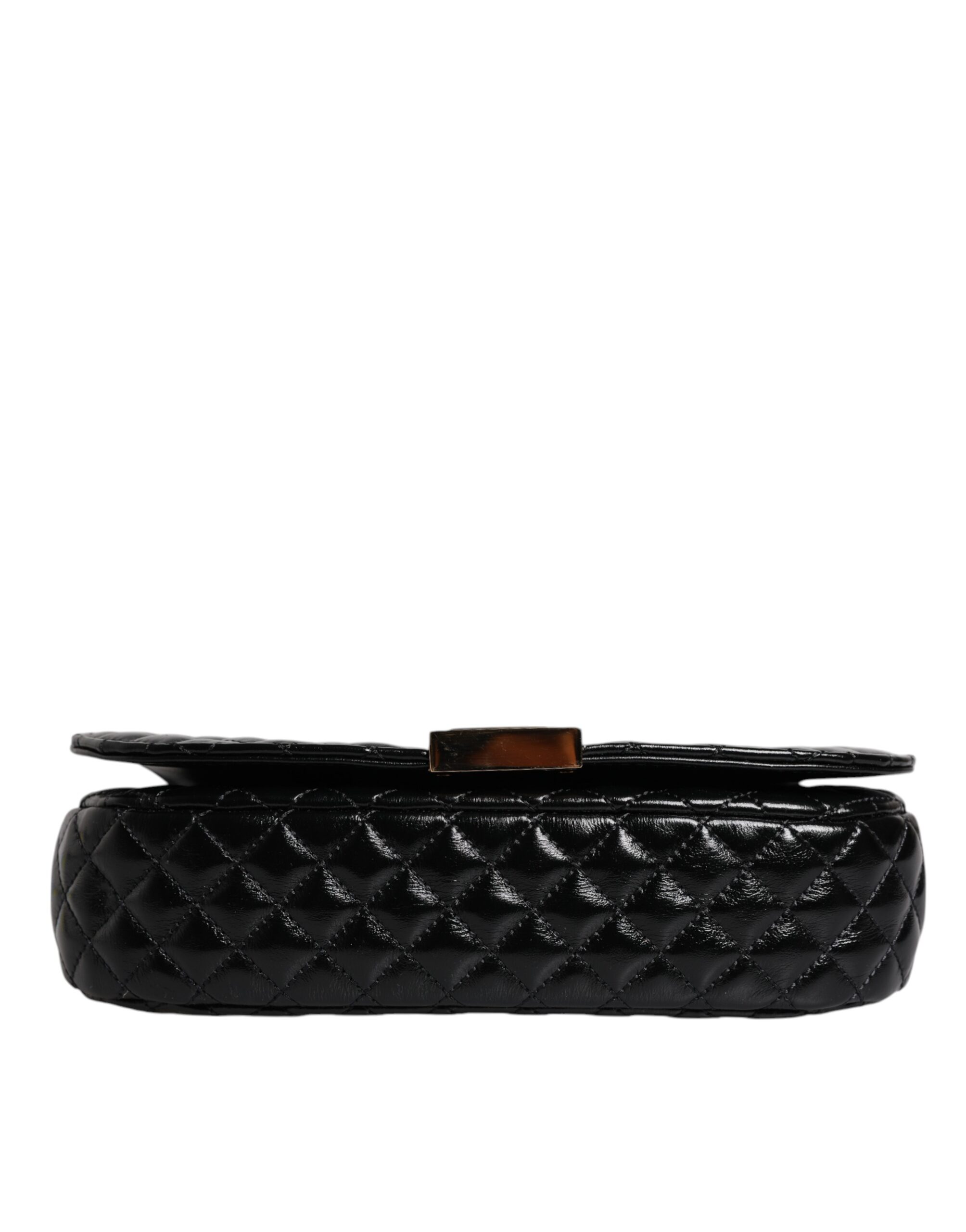 Versace Black Calf Leather Quilted Shoulder Strap Bag - Image 5