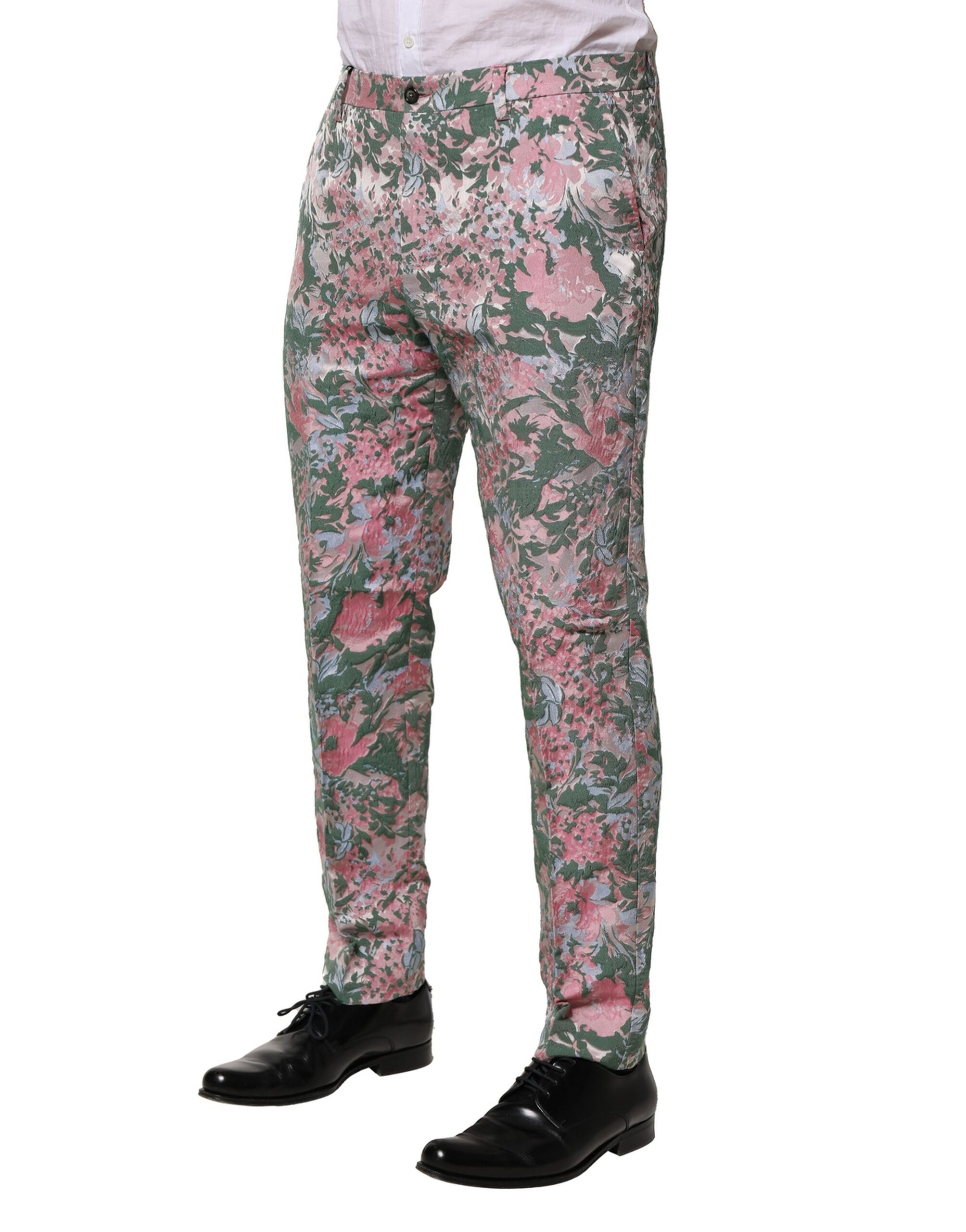 Dolce & Gabbana Multicolor Floral Jacquard Pants - Image 3