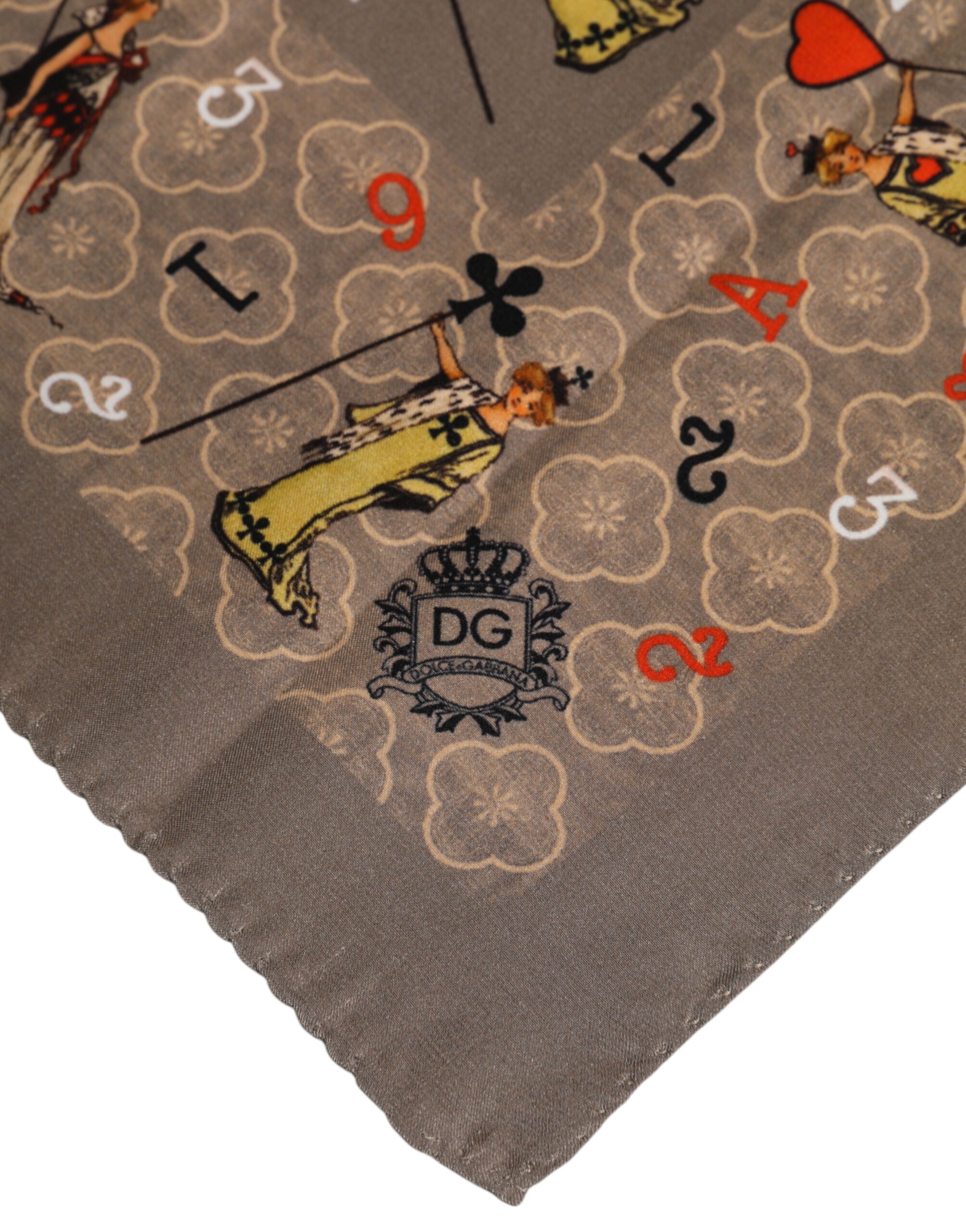 Dolce & Gabbana Brown Silk Printed Square Men Foulard Scarf - Image 4
