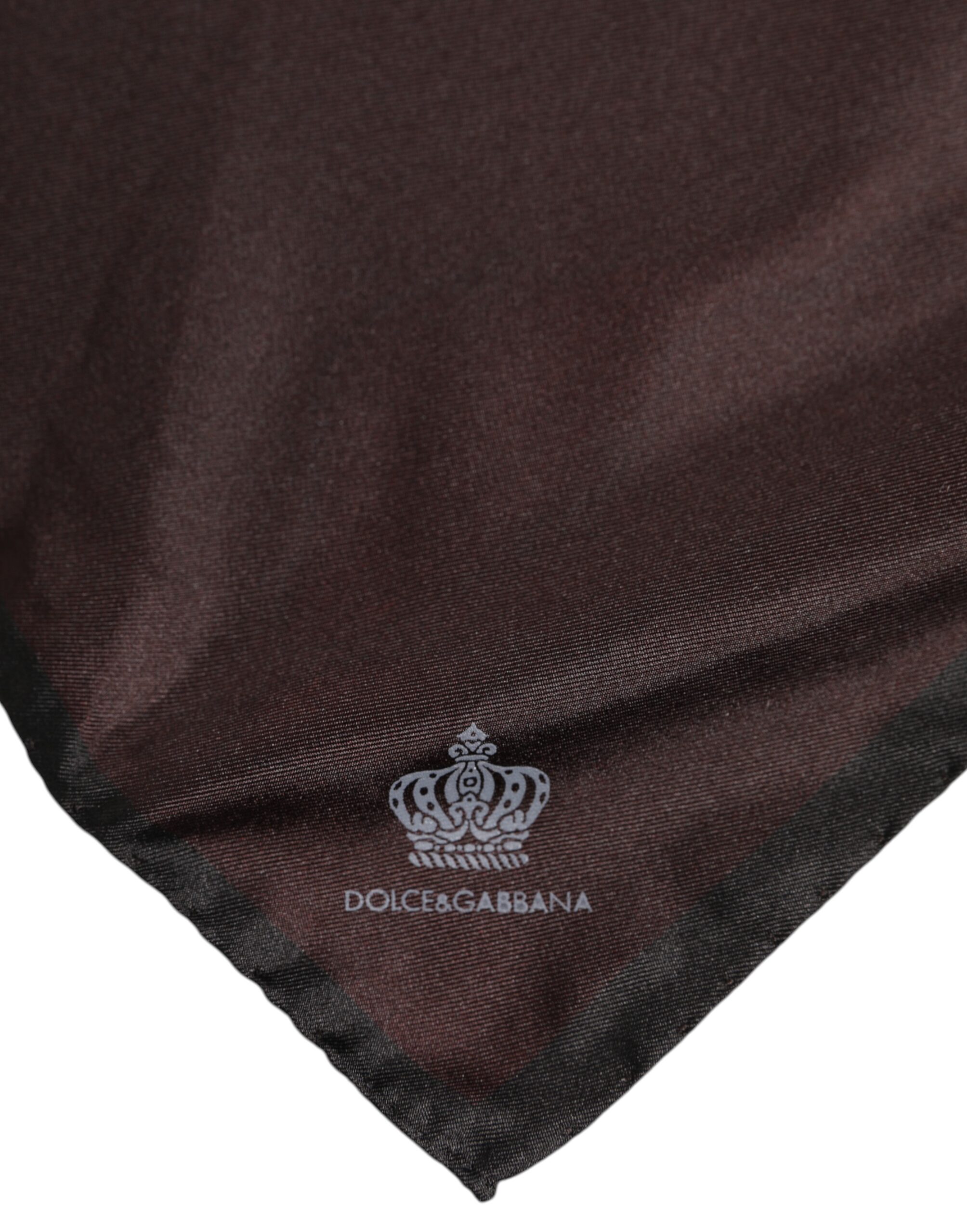 Dolce & Gabbana Brown DG Crown Silk Square Men Foulard Scarf - Image 3