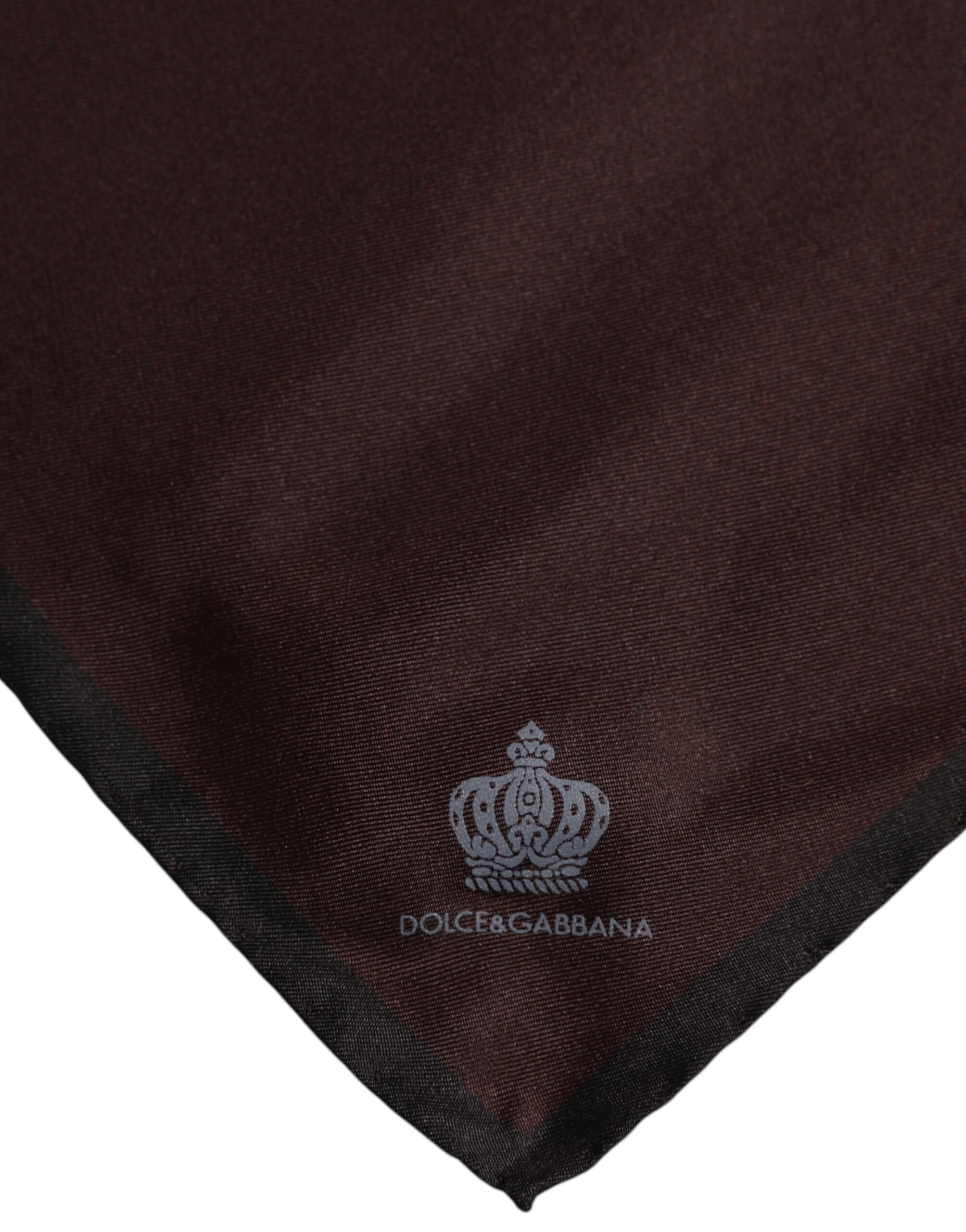 Dolce & Gabbana Brown DG Crown Silk Square Men Foulard Scarf - Image 3