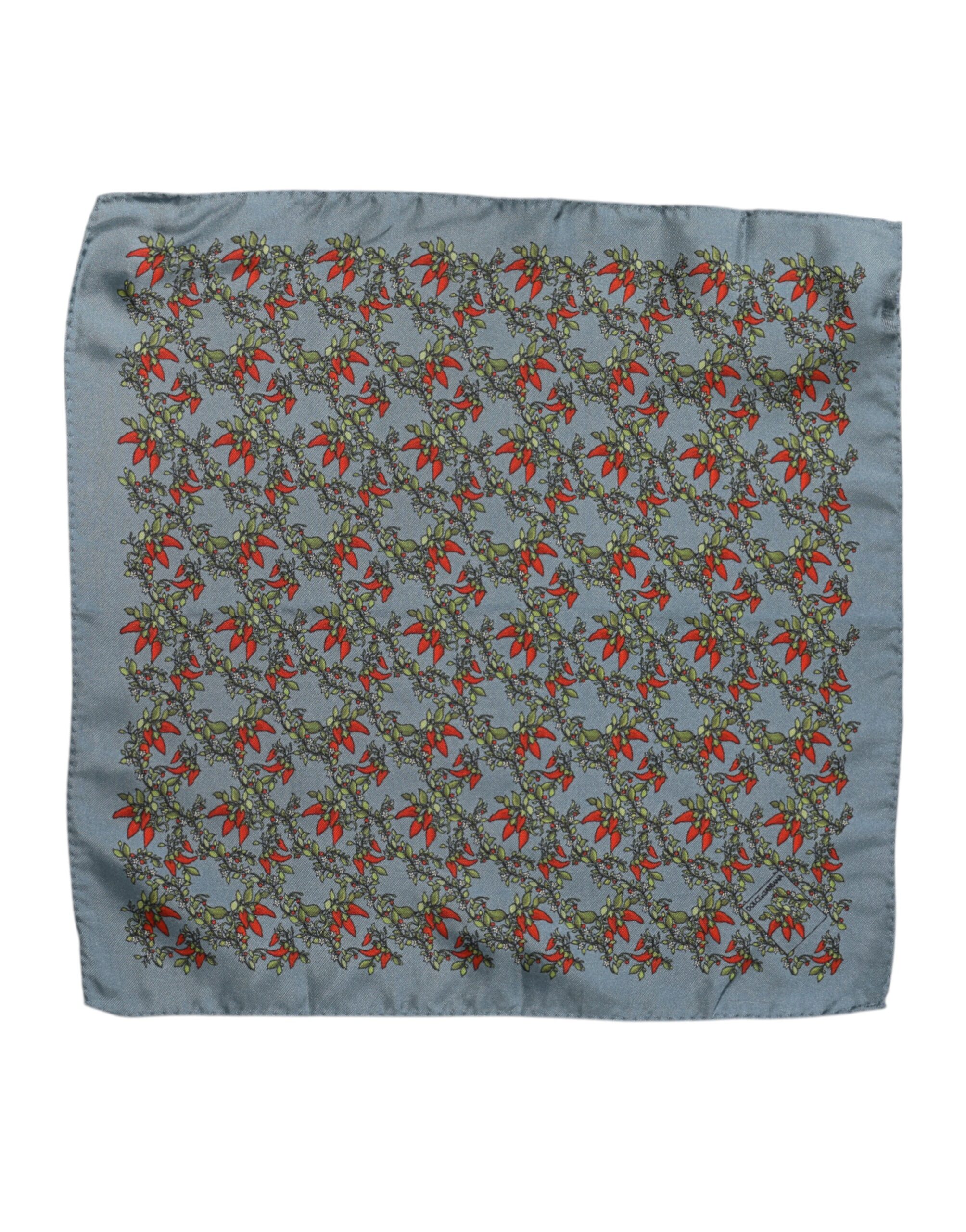 Dolce & Gabbana Gray Chilis Silk Square Men Foulard Scarf - Image 2