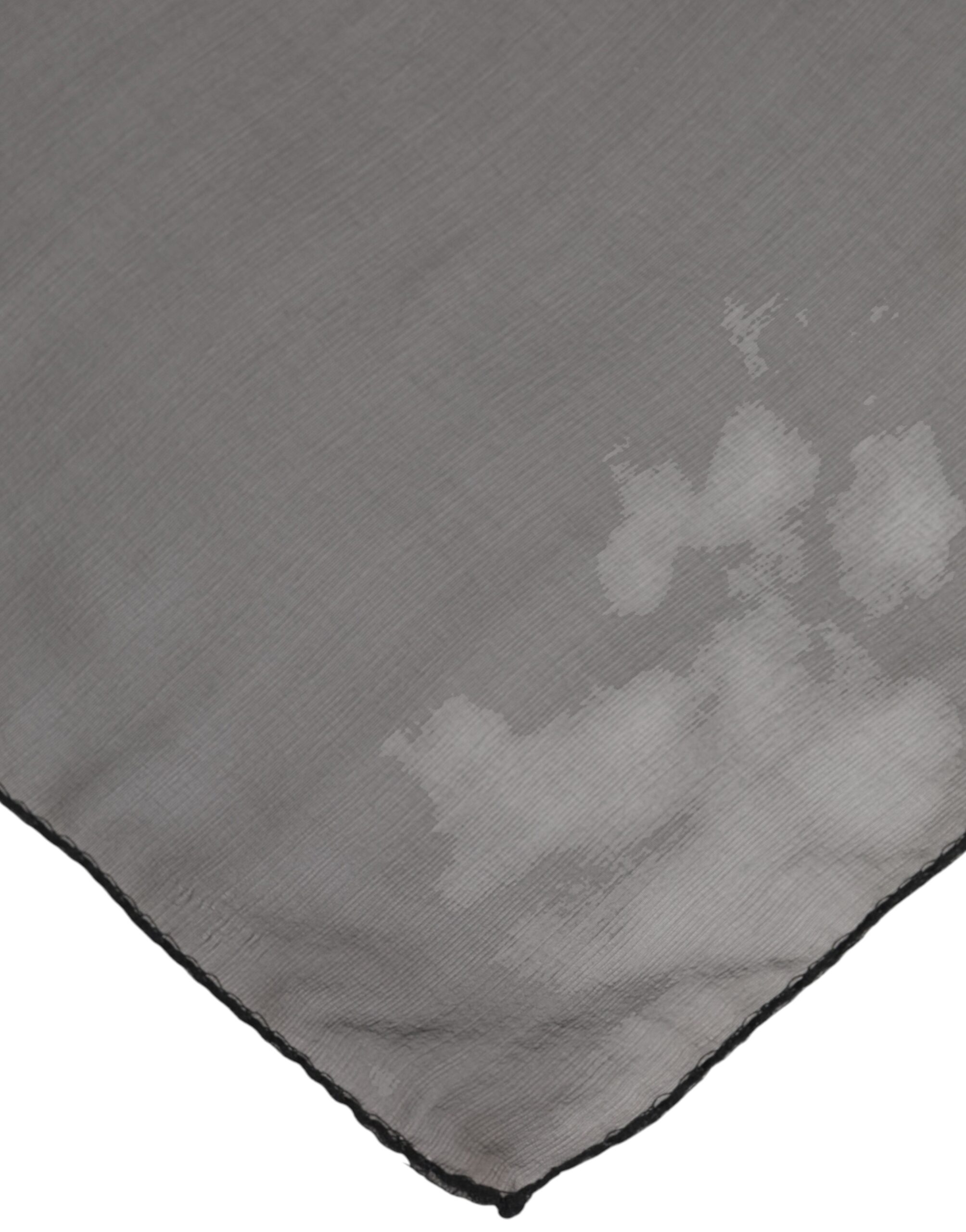 Dolce & Gabbana Gray Black Silk Square Women Foulard Scarf - Image 3