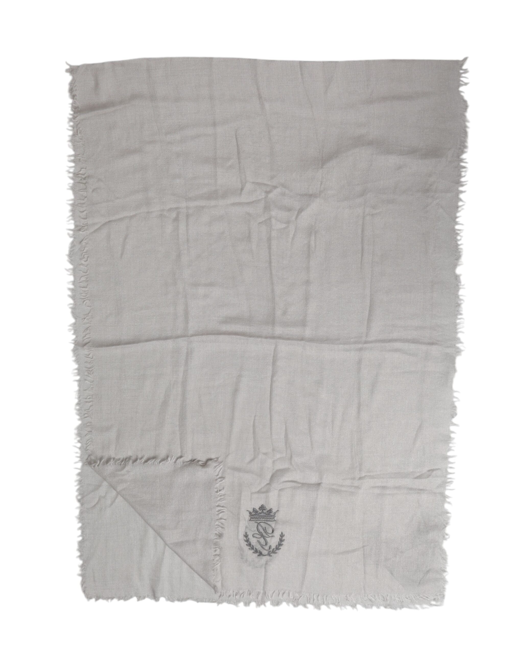 Dolce & Gabbana Gray DG Crown Neck Warmer Wrap Shawl Scarf - Image 4