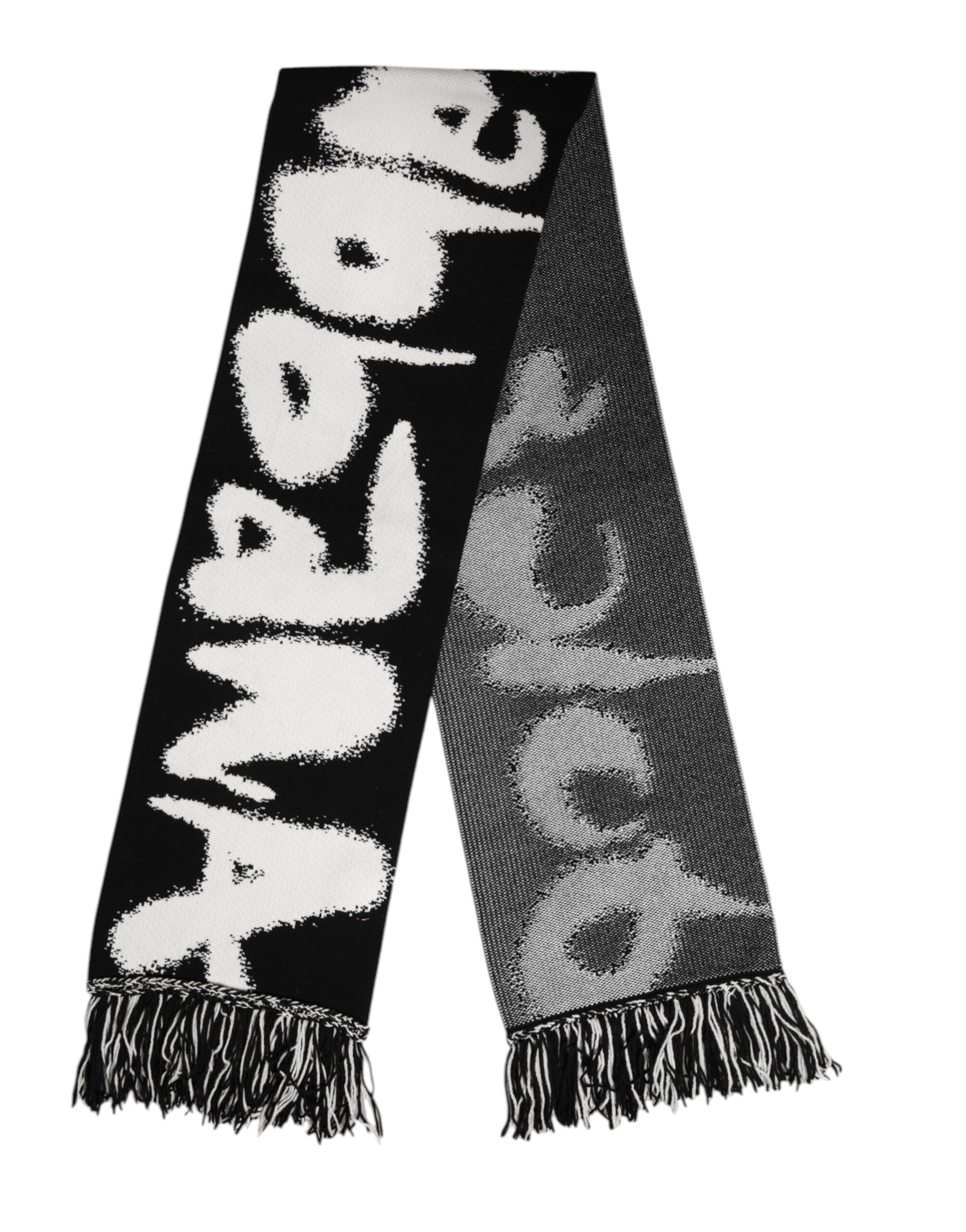 Dolce & Gabbana Black Logo Neck Warmer Wrap Men Shawl Scarf - Image 2