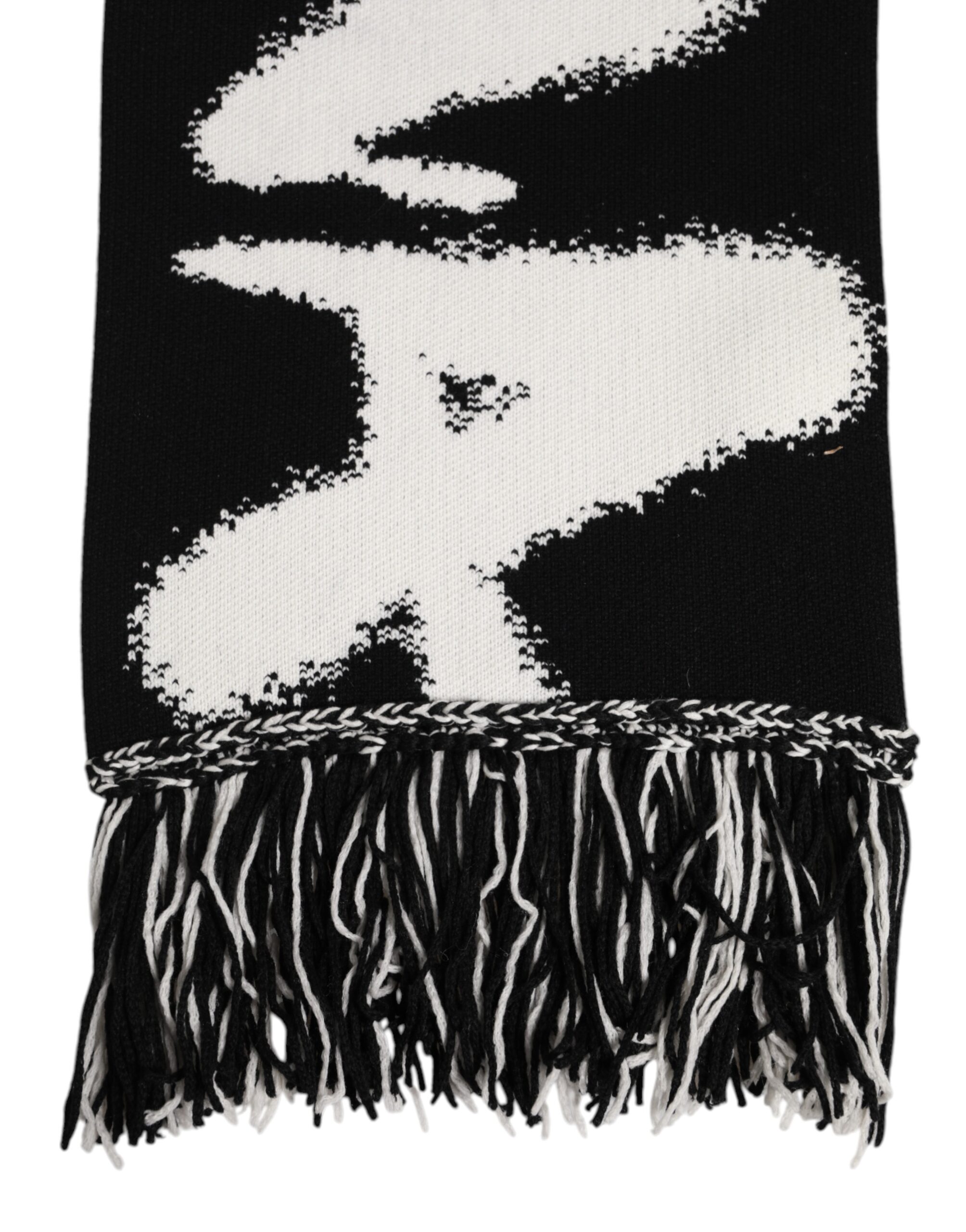 Dolce & Gabbana Black Logo Neck Warmer Wrap Men Shawl Scarf - Image 3