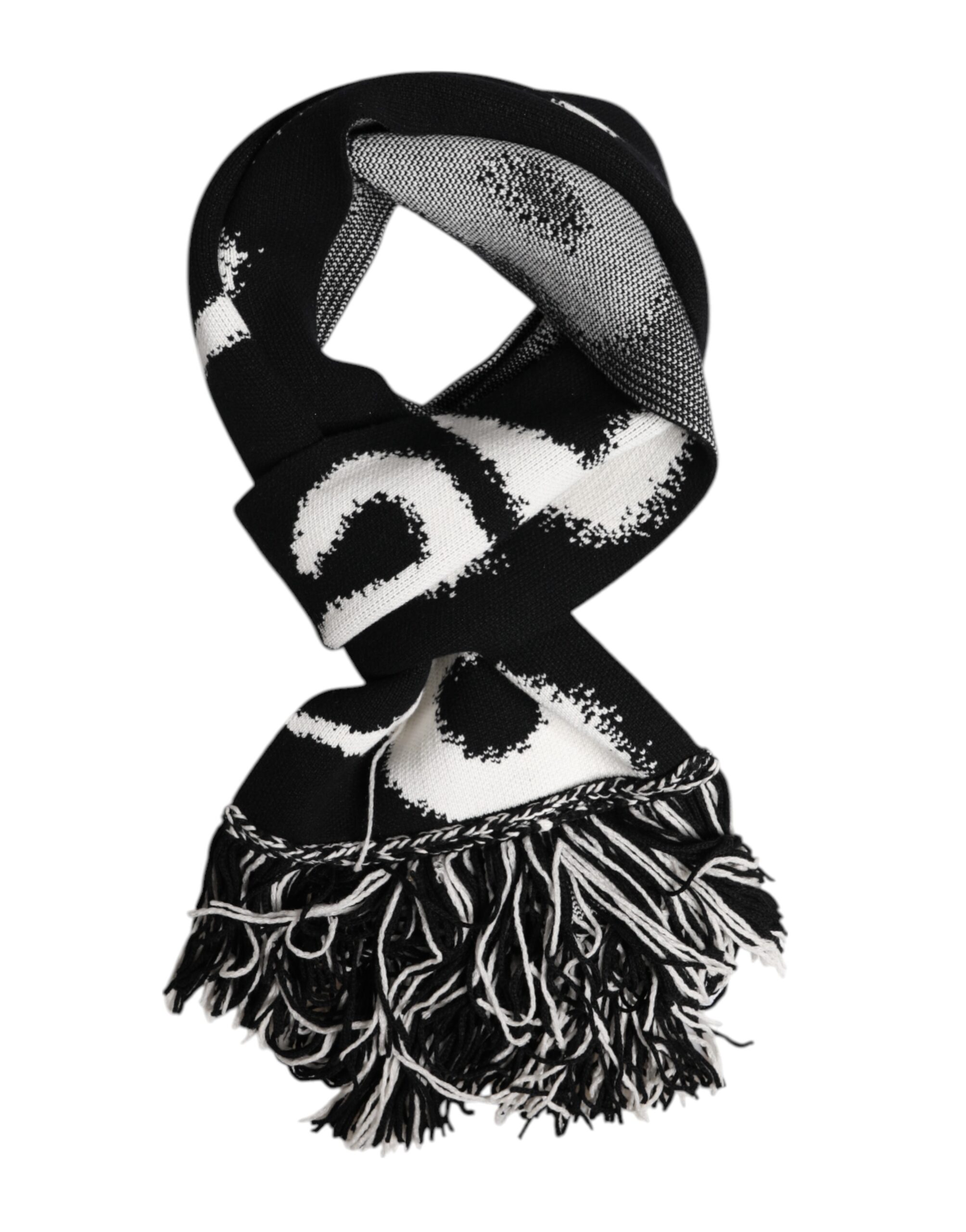 Dolce & Gabbana Black Logo Neck Warmer Wrap Men Shawl Scarf - Image 4