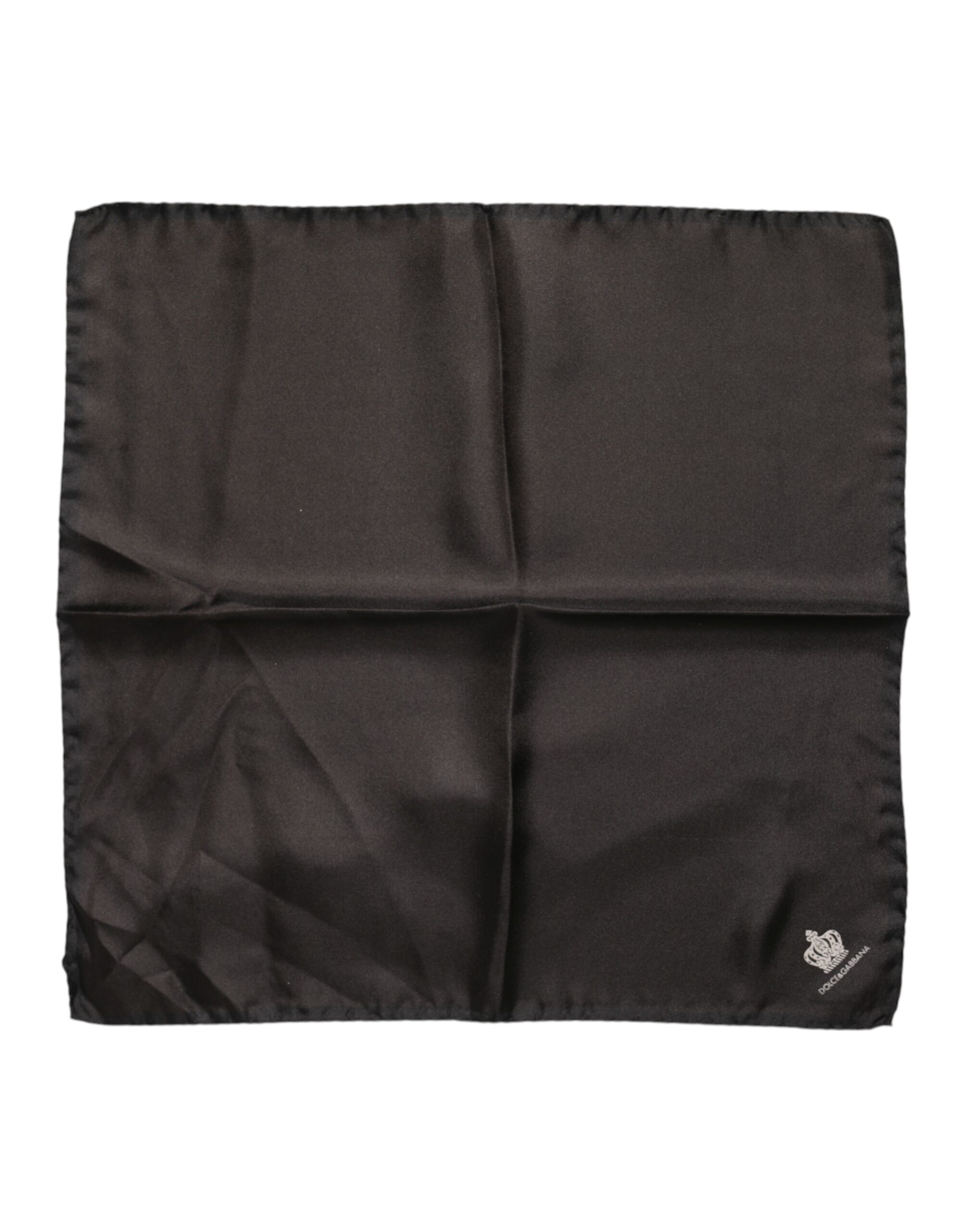 Dolce & Gabbana Brown DG Crown Silk Square Men Foulard Scarf - Image 2