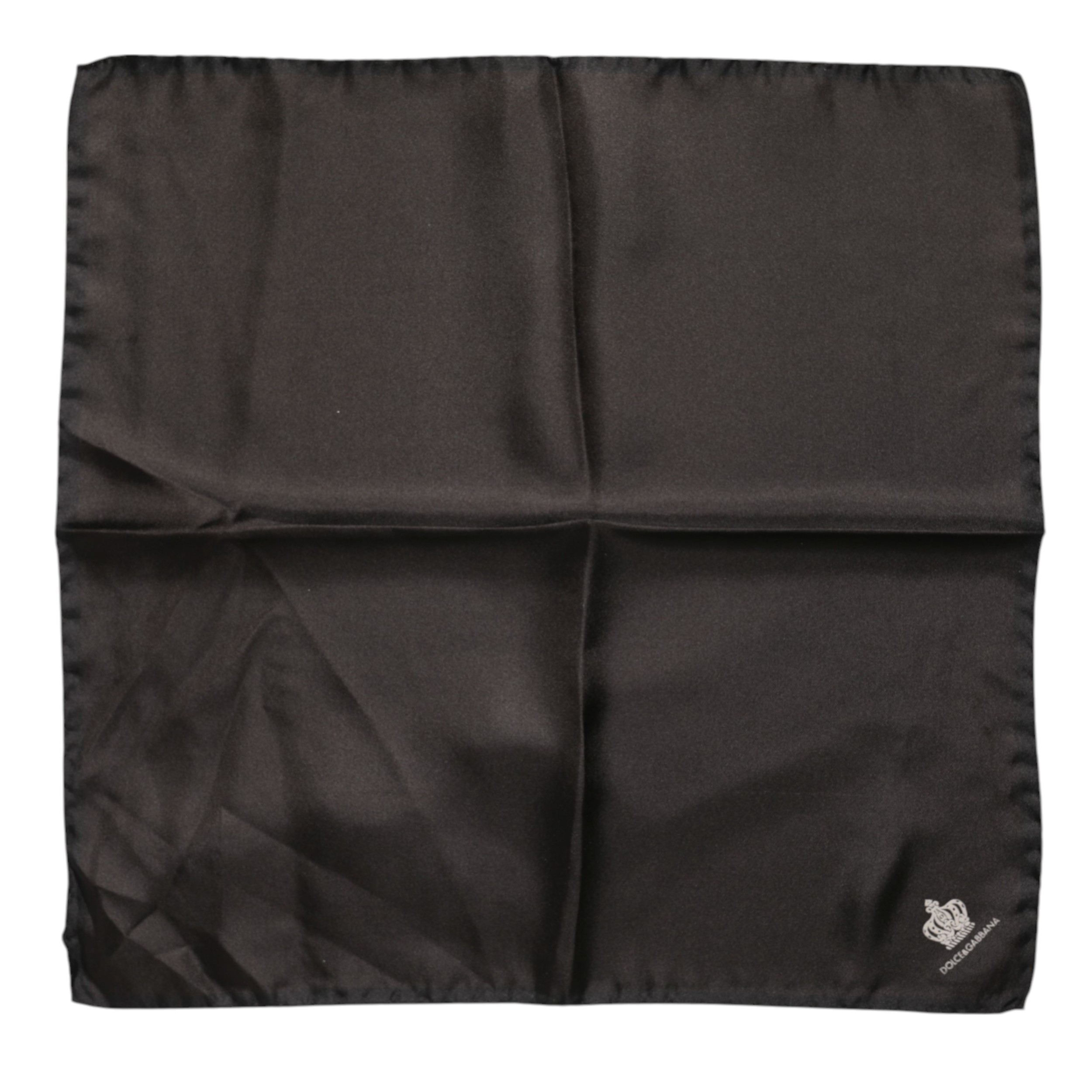 Dolce & Gabbana Brown DG Crown Silk Square Men Foulard Scarf - Image 3