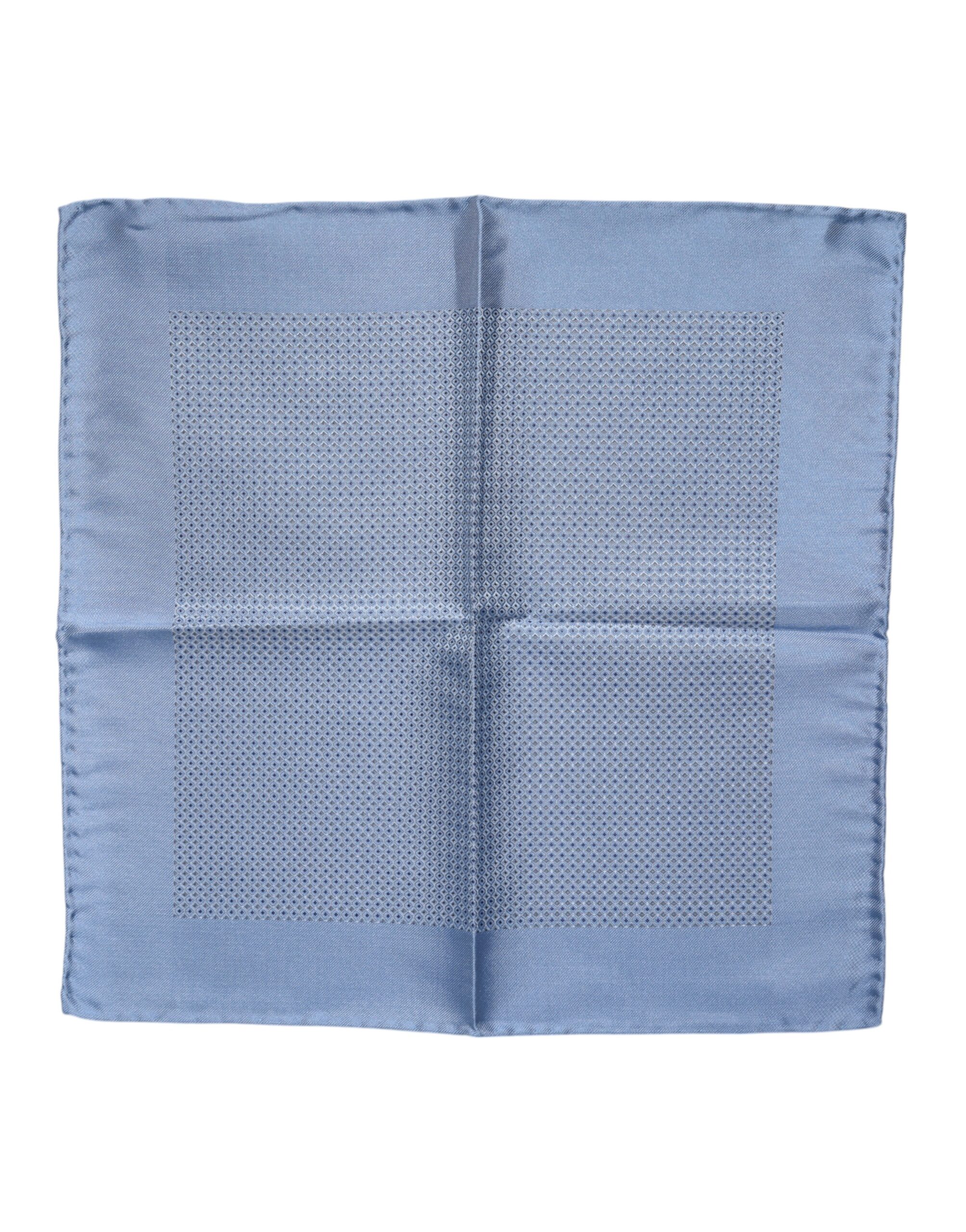 Dolce & Gabbana Light Blue Silk Square Men Foulard Scarf - Image 2
