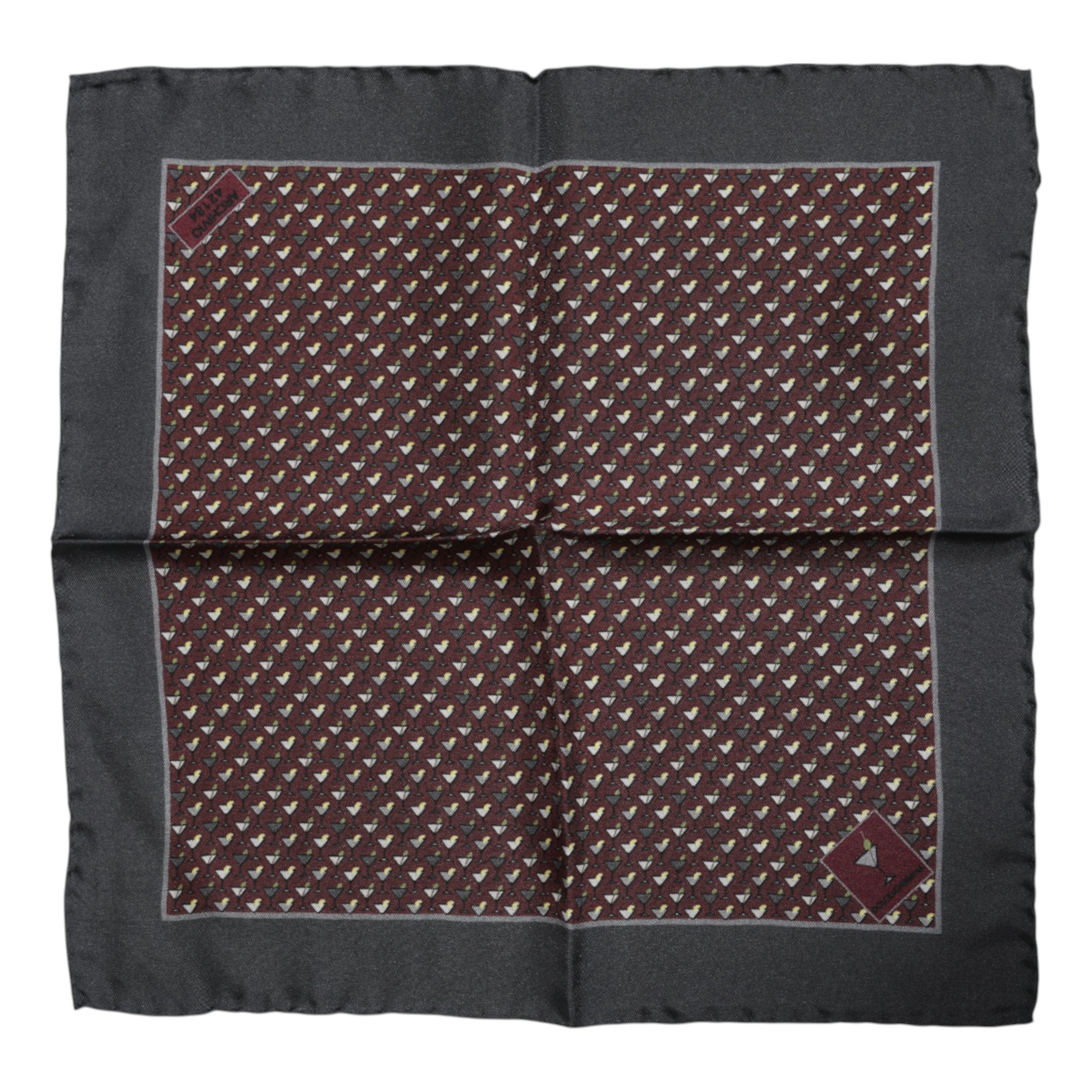 Dolce & Gabbana Maroon Cocktail Silk Square Foulard Scarf - Image 3